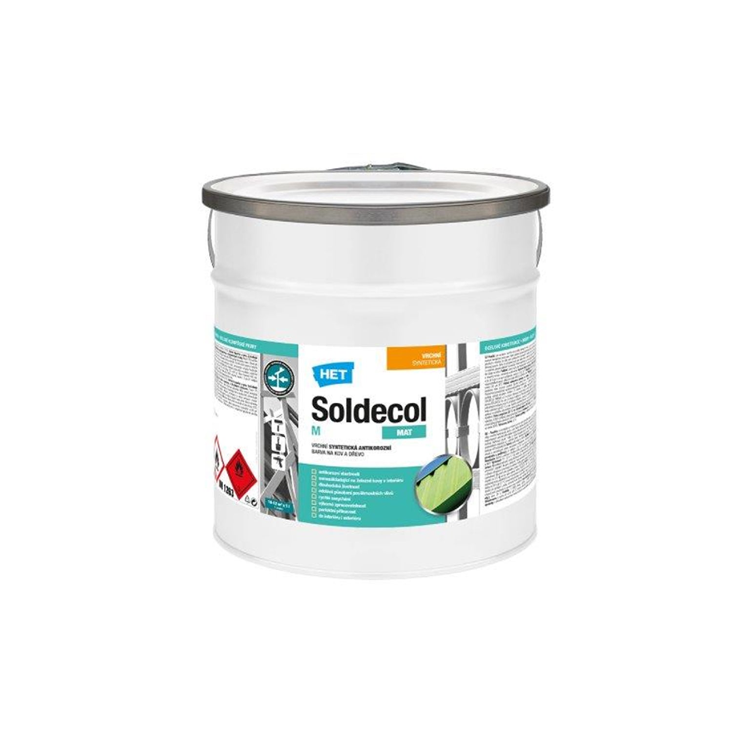 HET Soldecol M syntetická antikorózna rýchloschnúca farba na kov a drevo 10 l