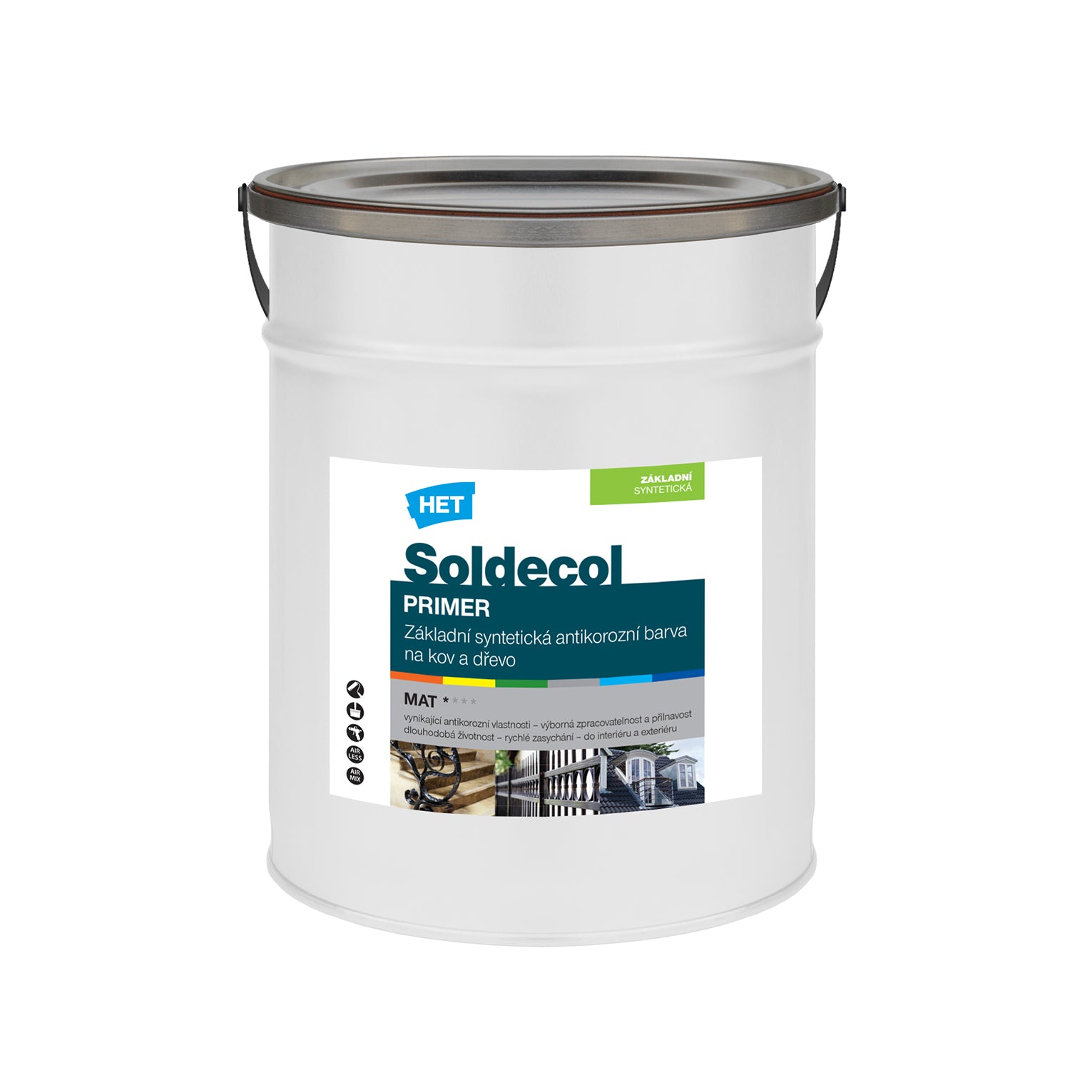 HET Soldecol PRIMER rýchloschnúca základná antikorózna farba na kov a drevo 5 l