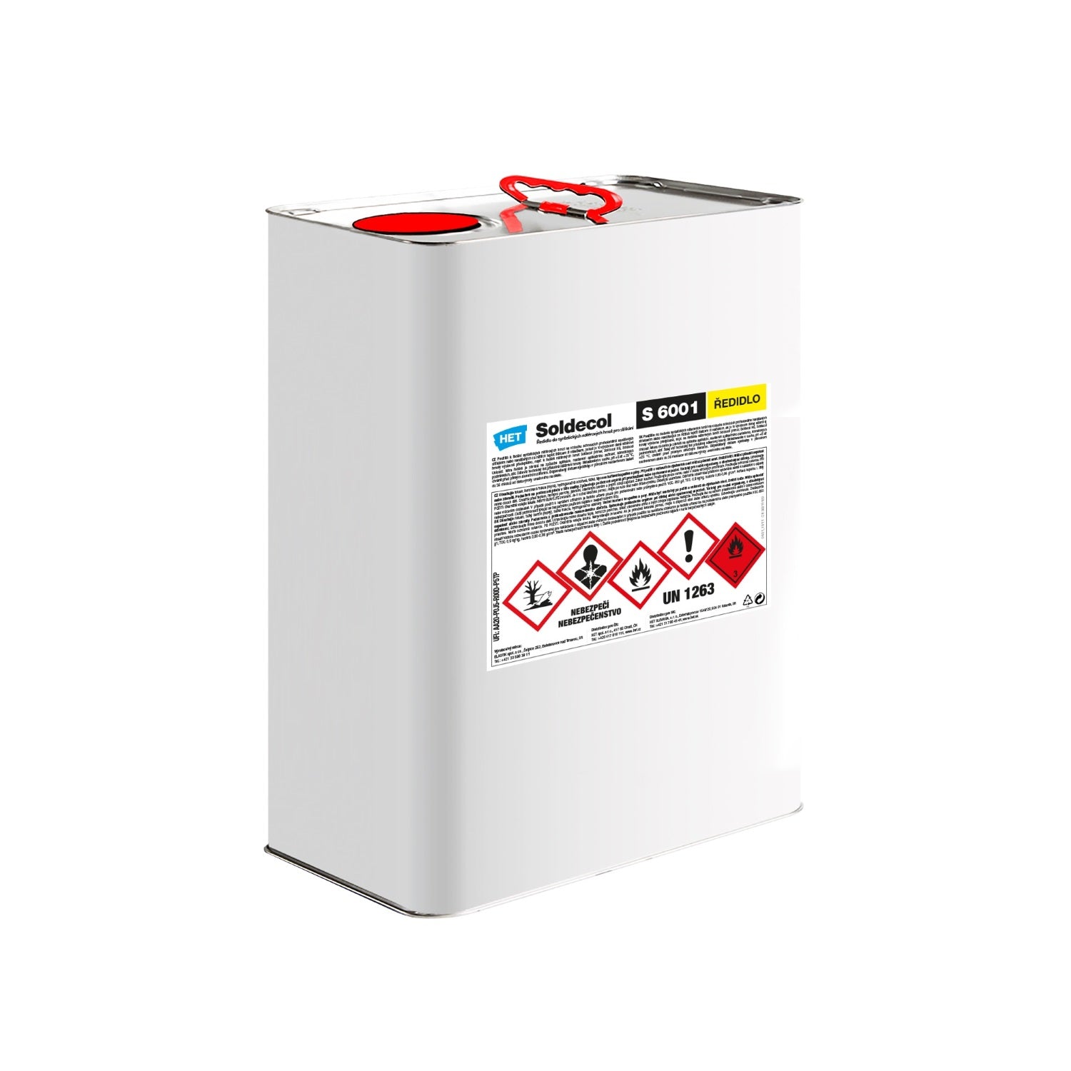 HET Soldecol S 6001 riedidlo do syntetických náterových hmôt s rýchlim zasychaním 9 l