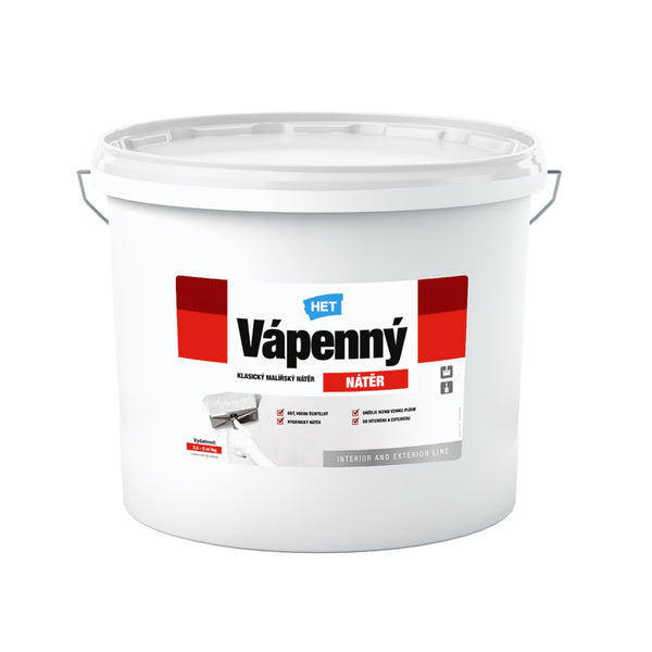 HET Vápenný NÁTER biely klasický vápenný maliarsky náter na stenu 35 kg