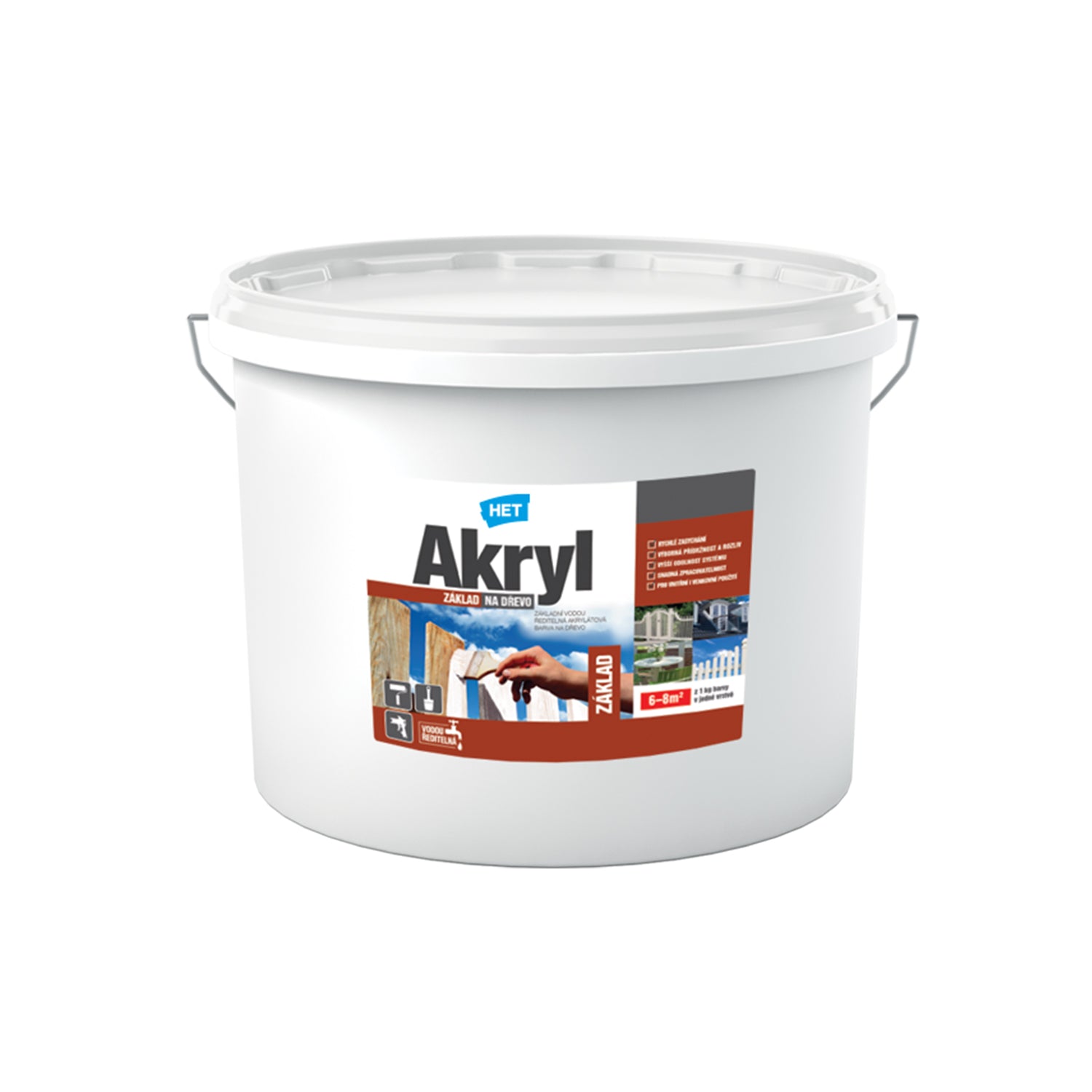 HET Akryl ZÁKLAD NA DREVO biela vodou riediteľná základná farba na drevo 12 kg