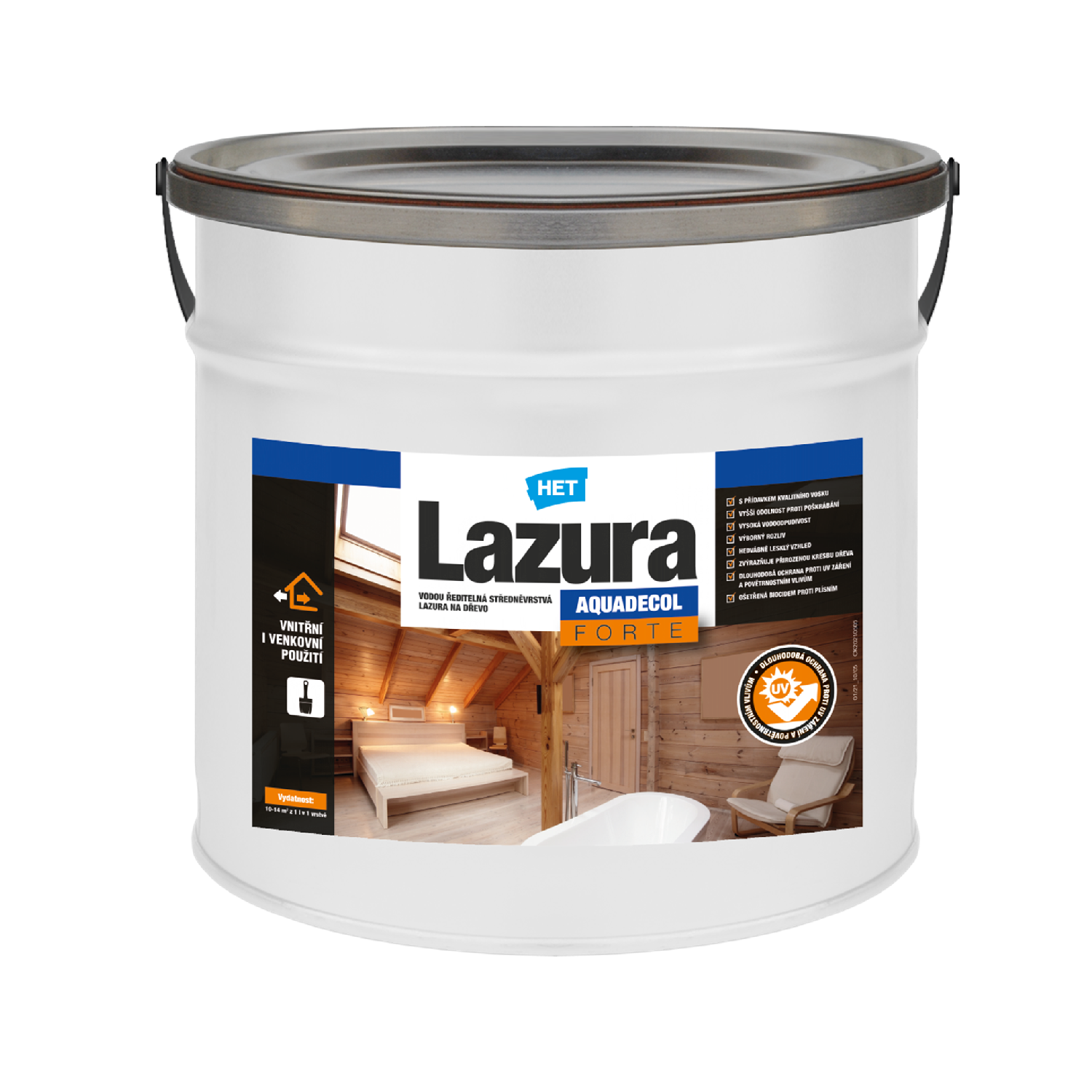 HET AQUADECOL LAZÚRA FORTE strednovrstvova lazúra na drevo 2,5 l