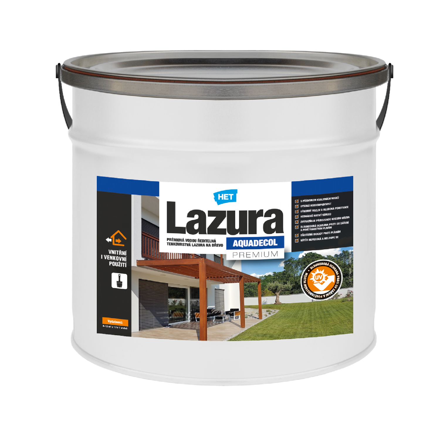HET Aquadecol LAZÚRA PREMIUM tenkovrstvá lazúra na drevo 2,5 l