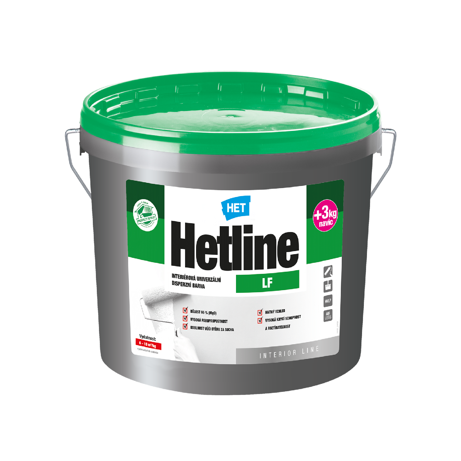 HET Hetline LF biela disperzná akrylátová interiérová farba na stenu 15+3 kg