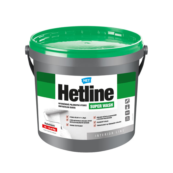 HET Hetline SUPER WASH biela interiérová umývateľná farba na stenu 1 kg