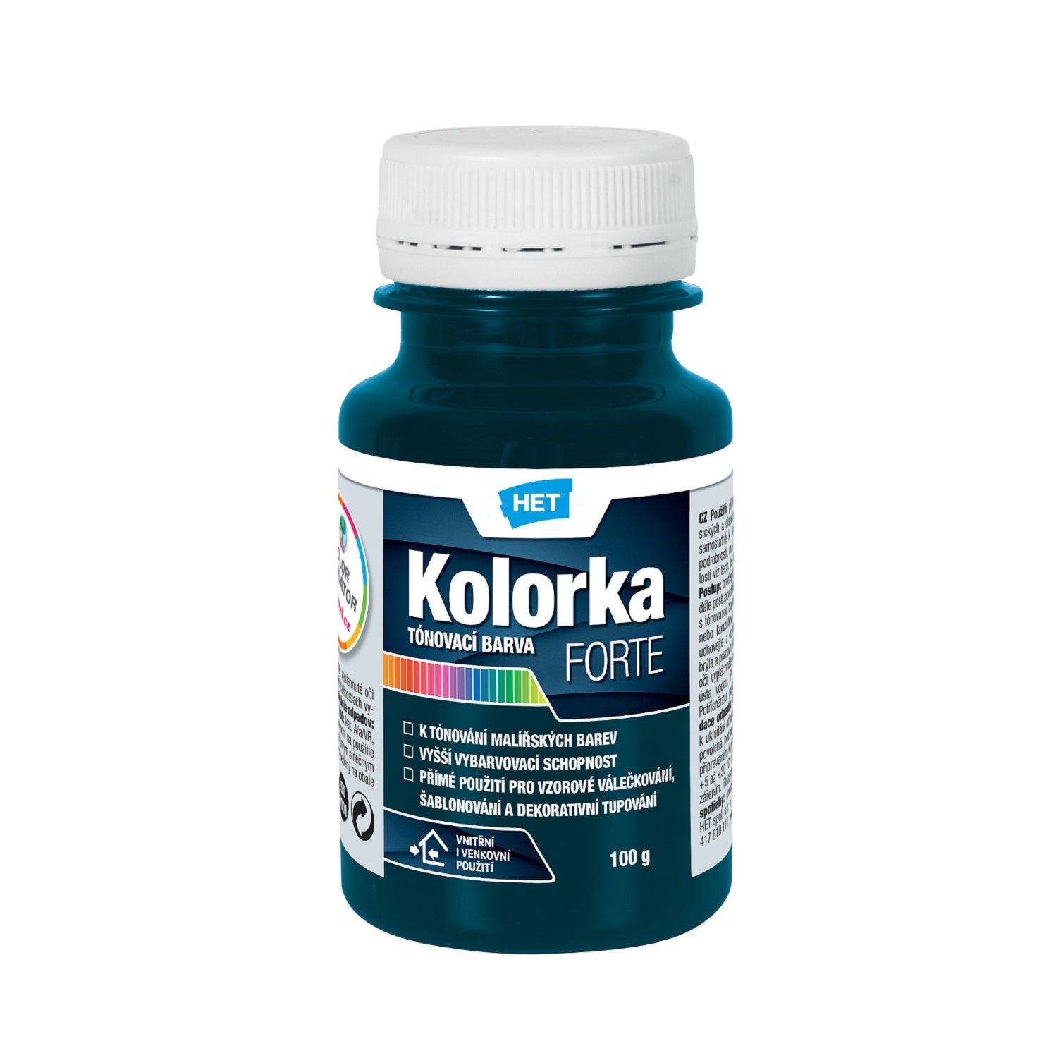 HET KOLORKA FORTE Akrylátová tónovacia farba KF 0486 - tyrkysová 100 g