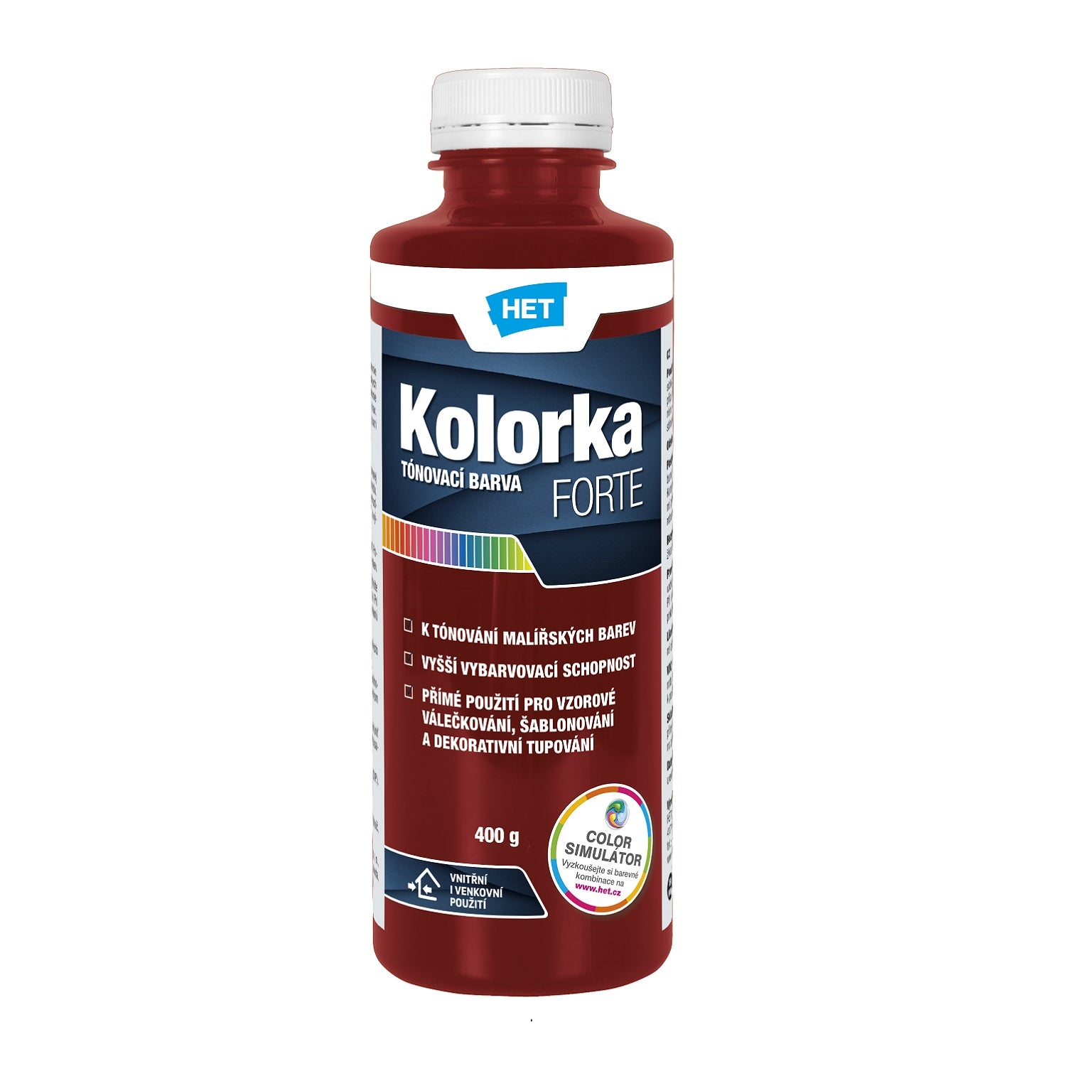 HET KOLORKA FORTE Akrylátová tónovacia farba KF 0876 - vínová 400 g