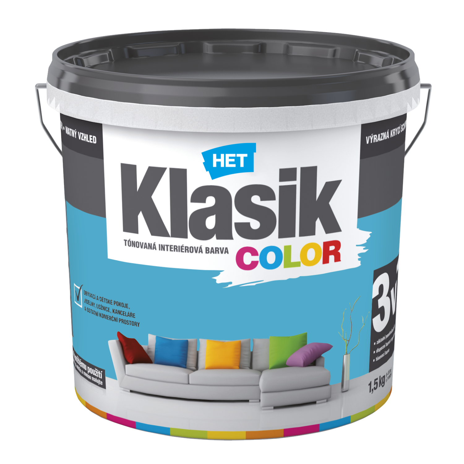 HET Klasik COLOR tónovaná interiérová akrylátová disperzná farba na stenu_7+1kg_KC0487