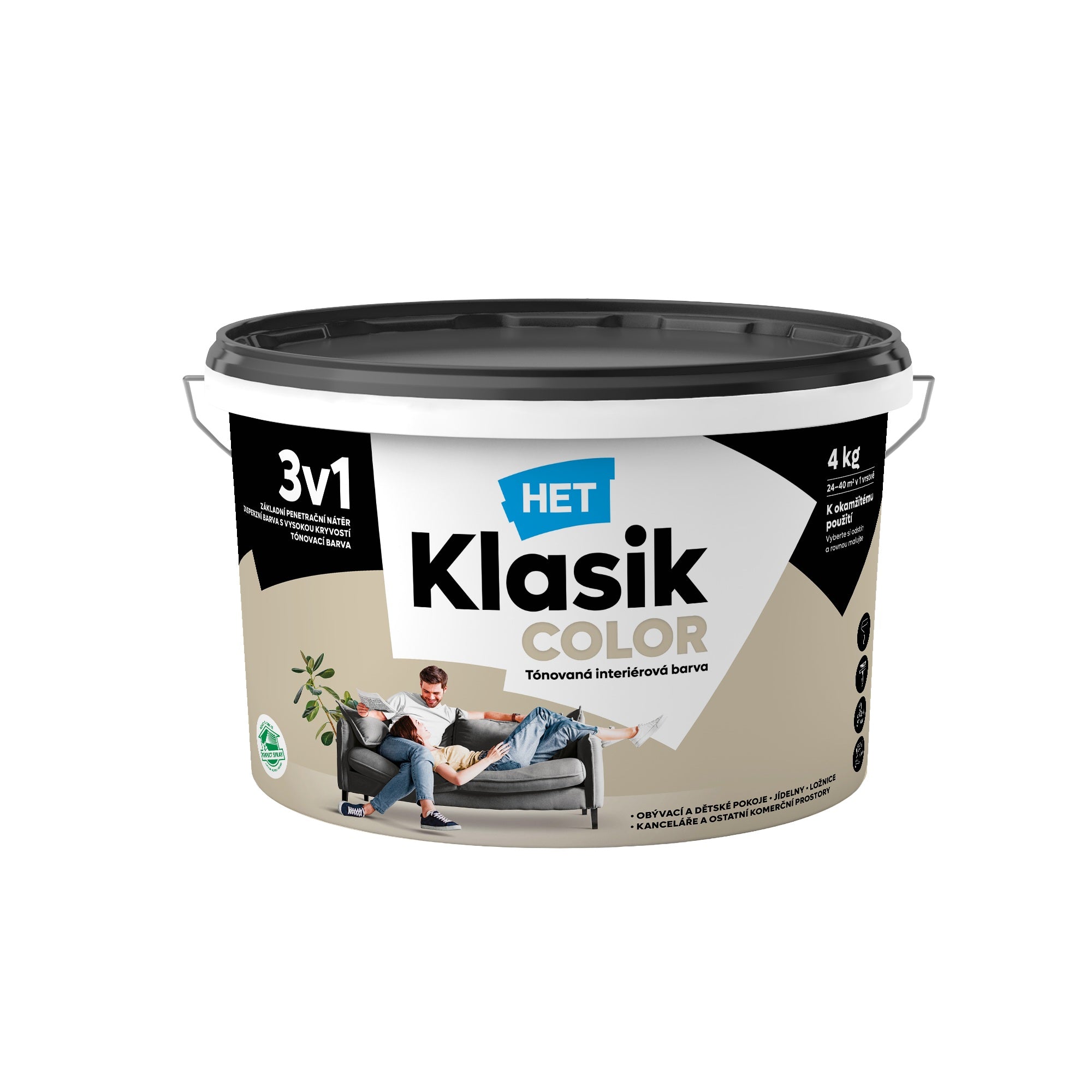 HET Klasik COLOR tónovaná interiérová akrylátová disperzná farba na stenu_4kg_0218