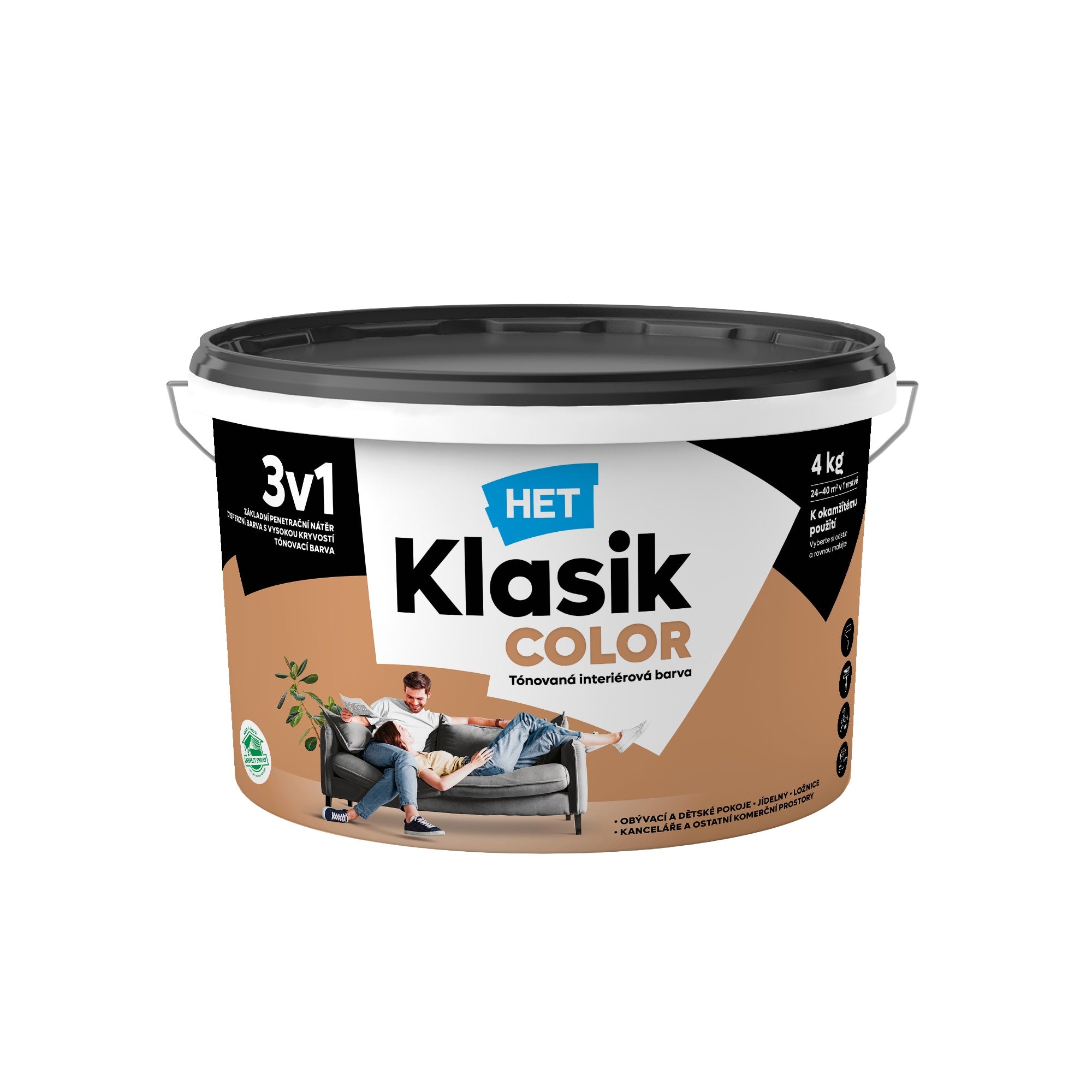 HET Klasik COLOR tónovaná interiérová akrylátová disperzná farba na stenu_4kg_0288