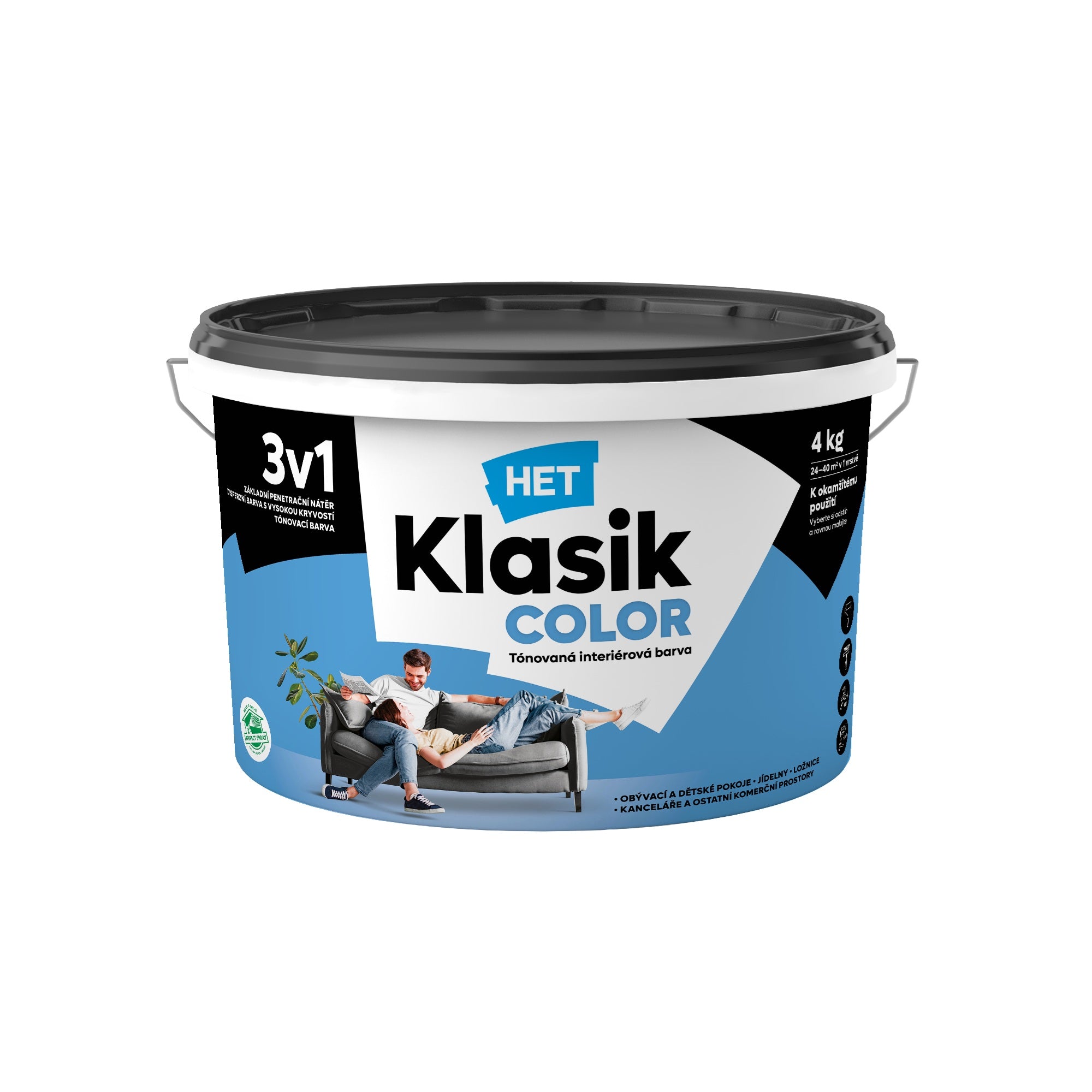 HET Klasik COLOR tónovaná interiérová akrylátová disperzná farba na stenu_4kg_0417