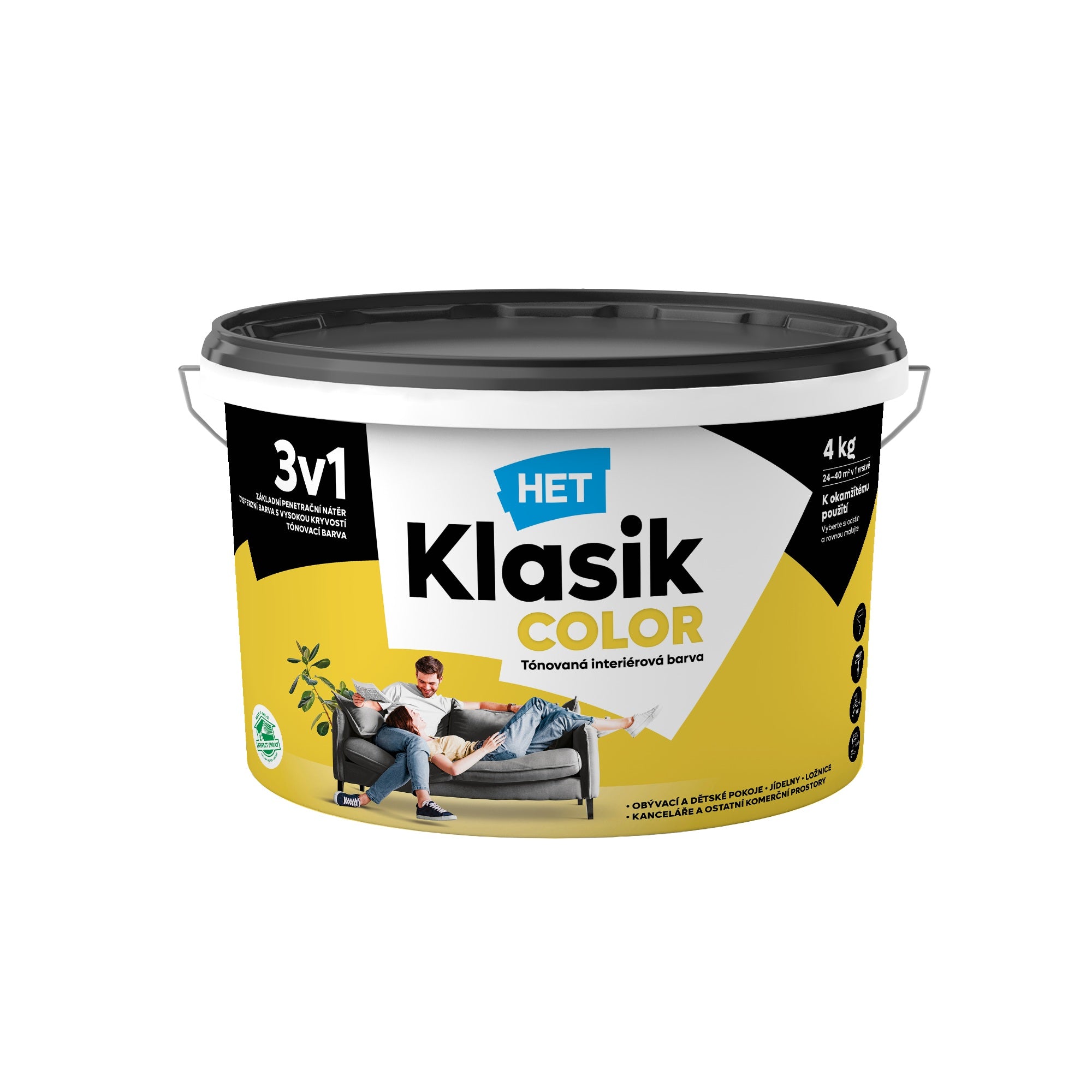 HET Klasik COLOR tónovaná interiérová akrylátová disperzná farba na stenu_4kg_0618