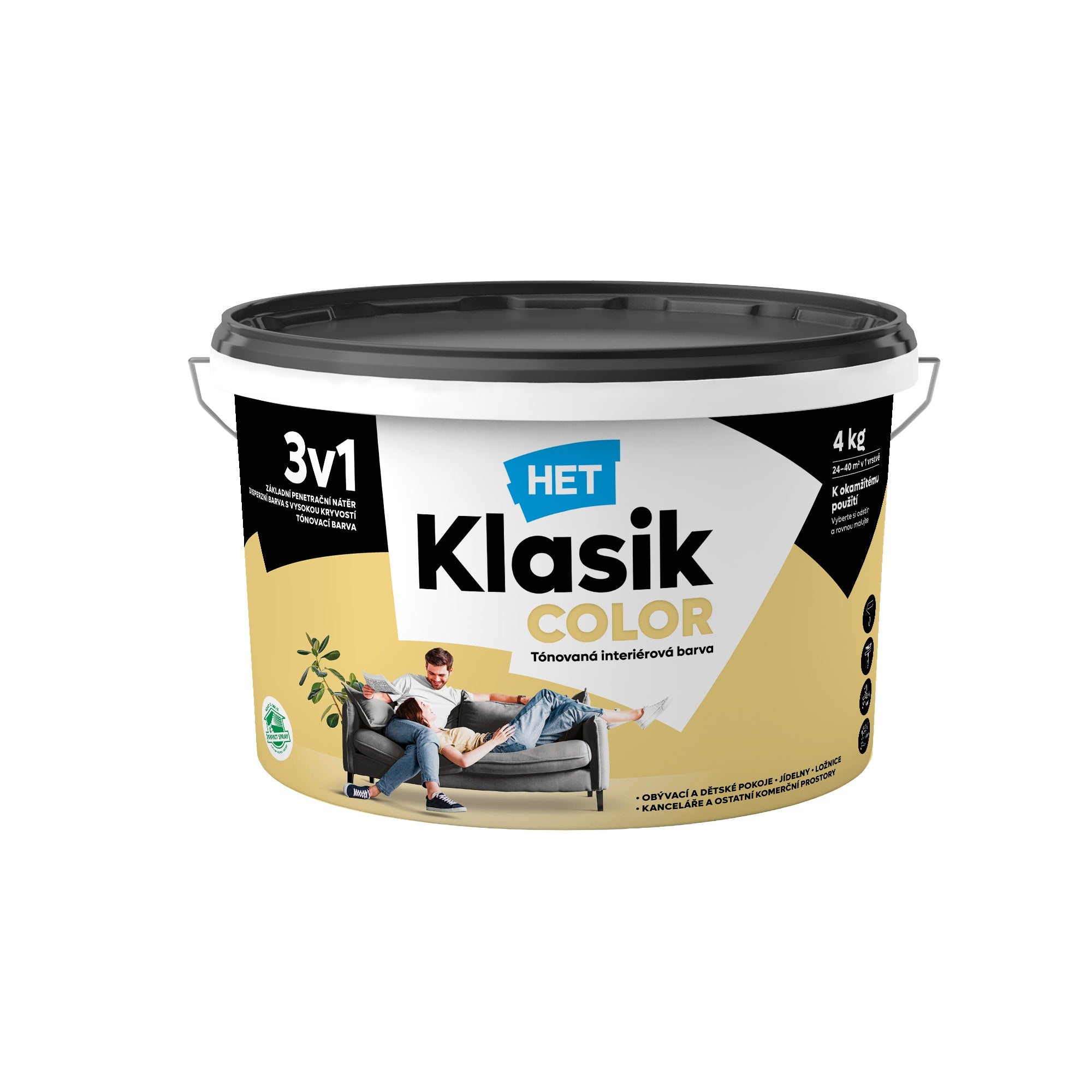 HET Klasik COLOR tónovaná interiérová akrylátová disperzná farba na stenu_4kg_0637