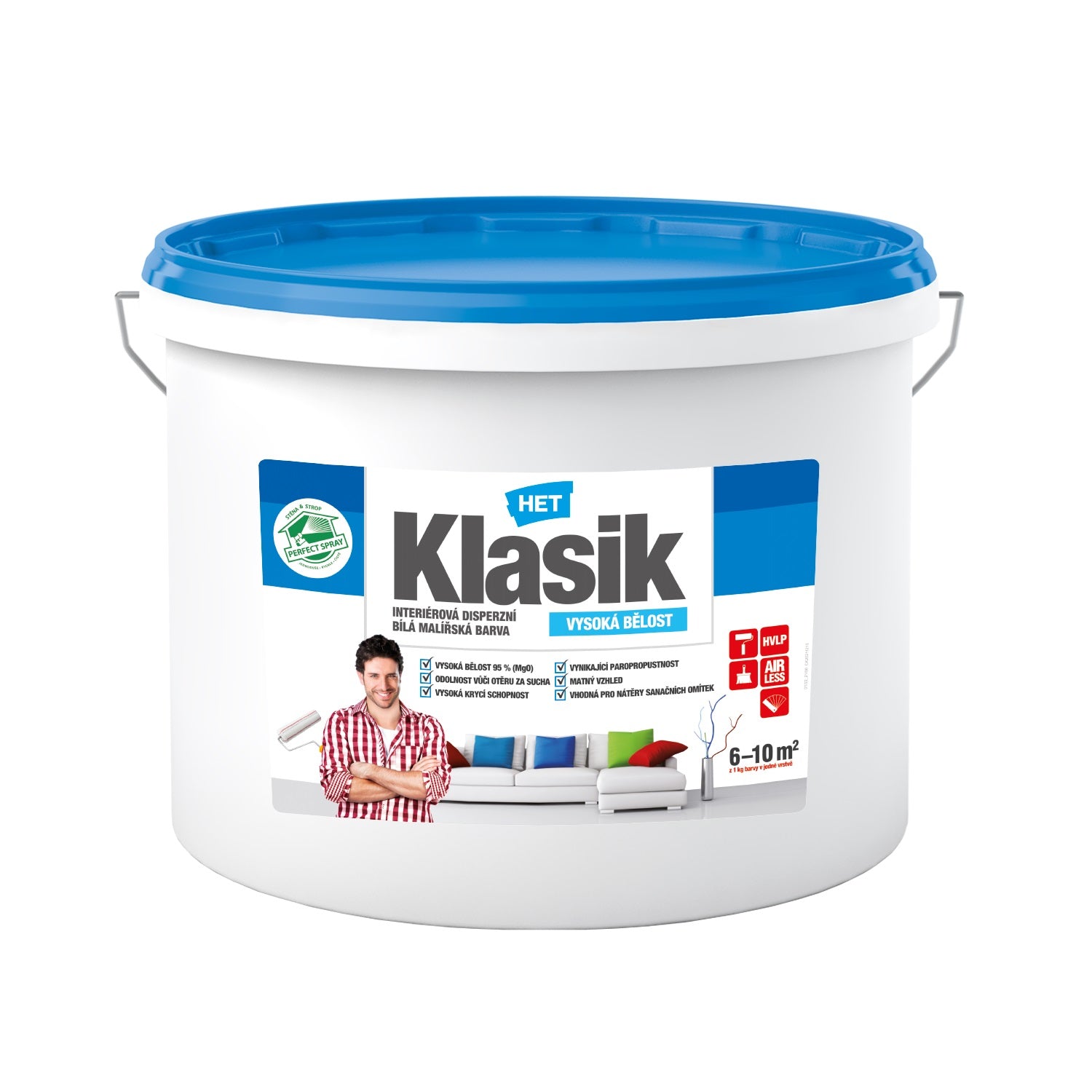 HET Klasik biela interiérová maliarska akrylátová farba na stenu 20 kg