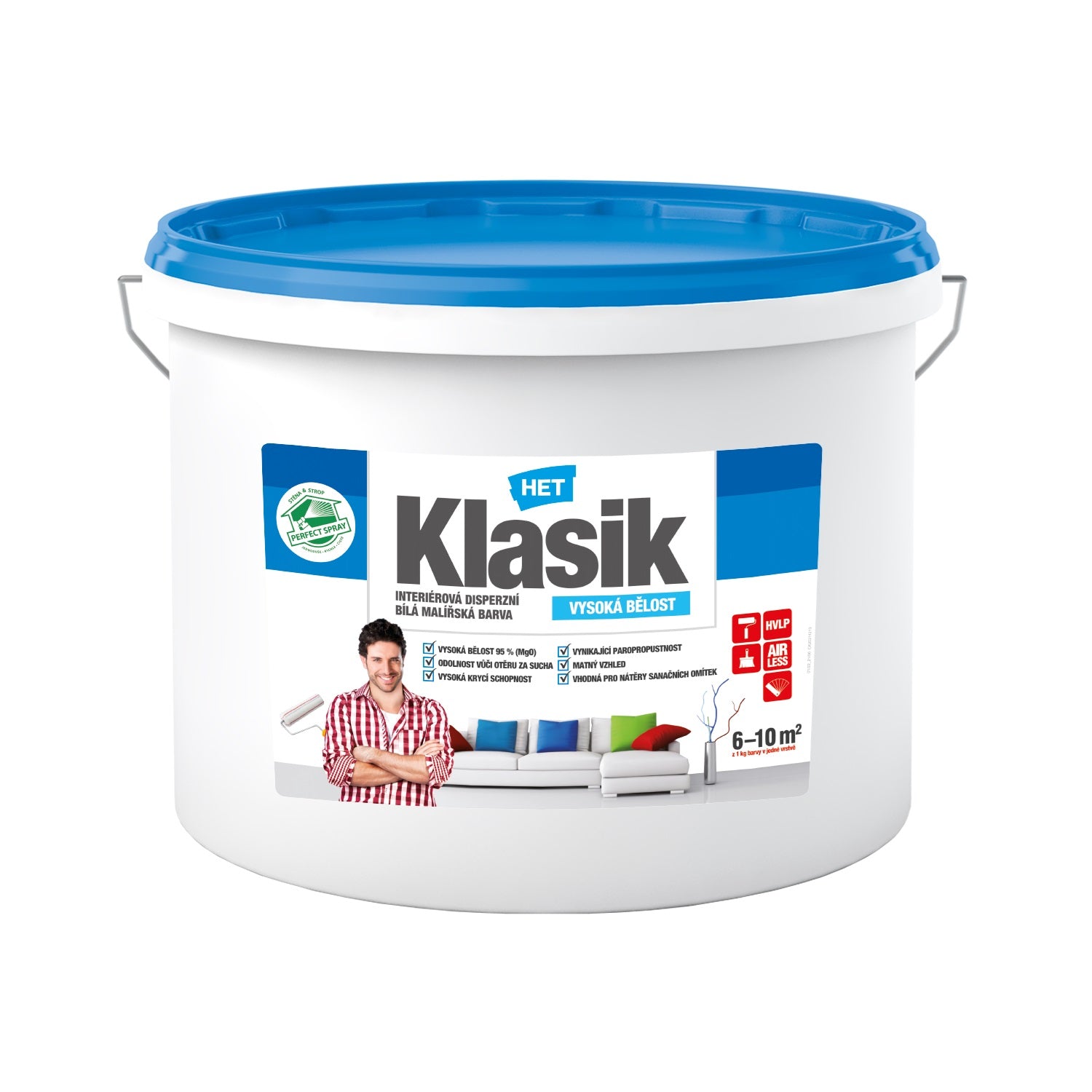 HET Klasik biela interiérová maliarska akrylátová farba na stenu 25 kg