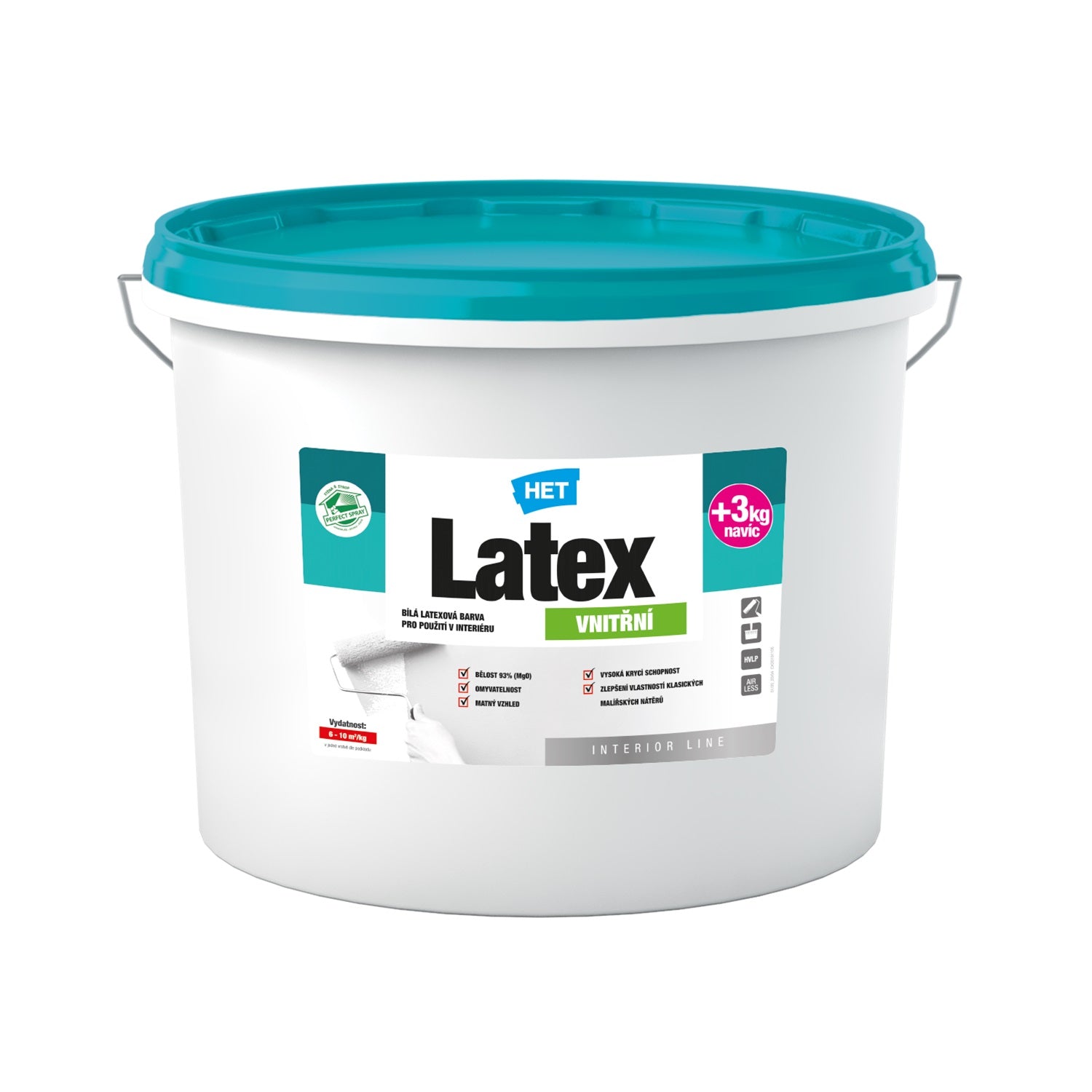 HET Latex VNÚTORNÝ biela latexová interiérová farba na stenu 10 + 3 kg