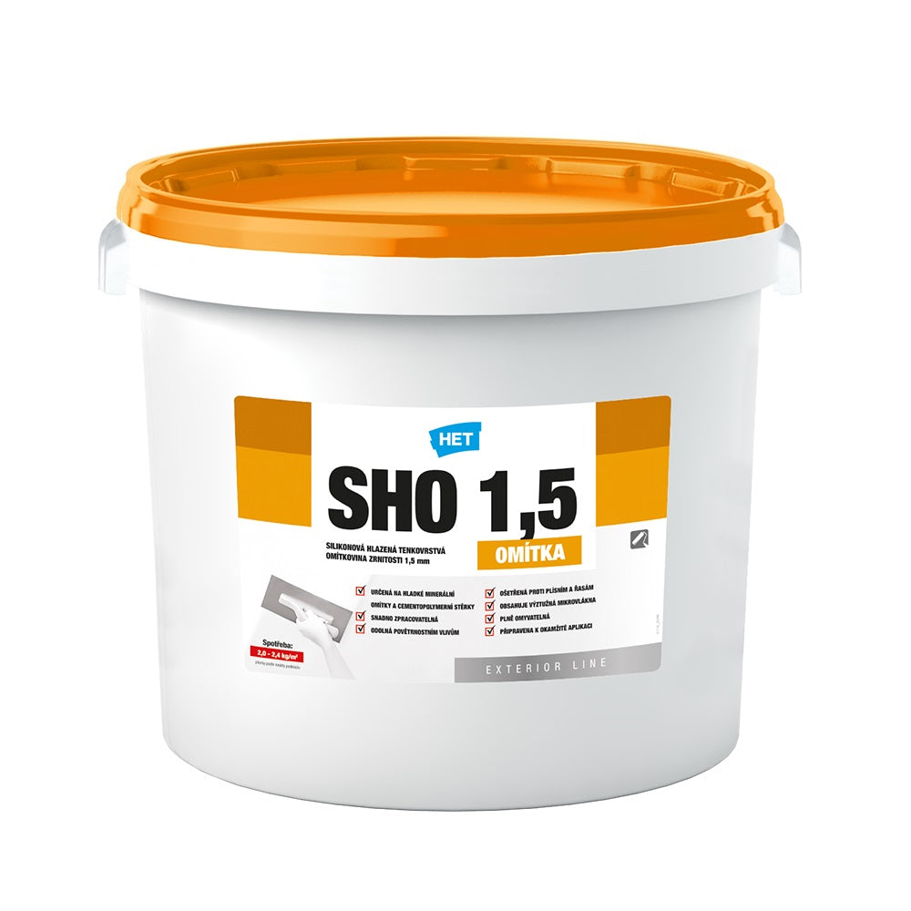 HET SHO umývateľná silikónová hladená fasádna omietka 1,5