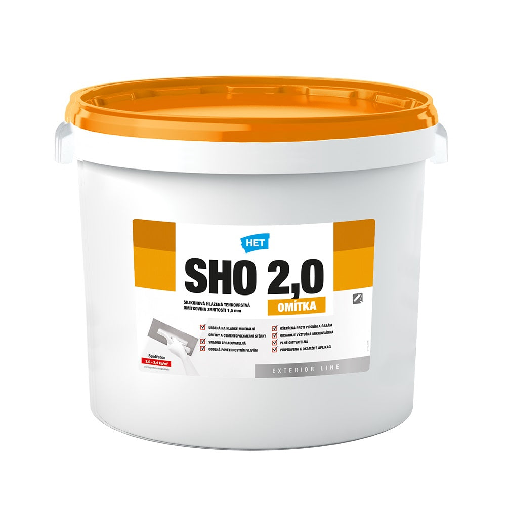 HET SHO umývateľná silikónová hladená fasádna omietka 2,0