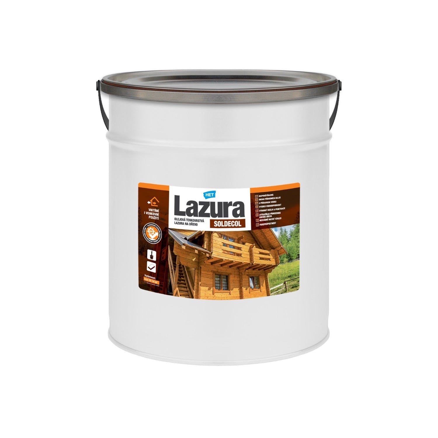 HET Soldecol Lazúra syntetická olejová tenkovrstvová lazúra na drevo 10 l