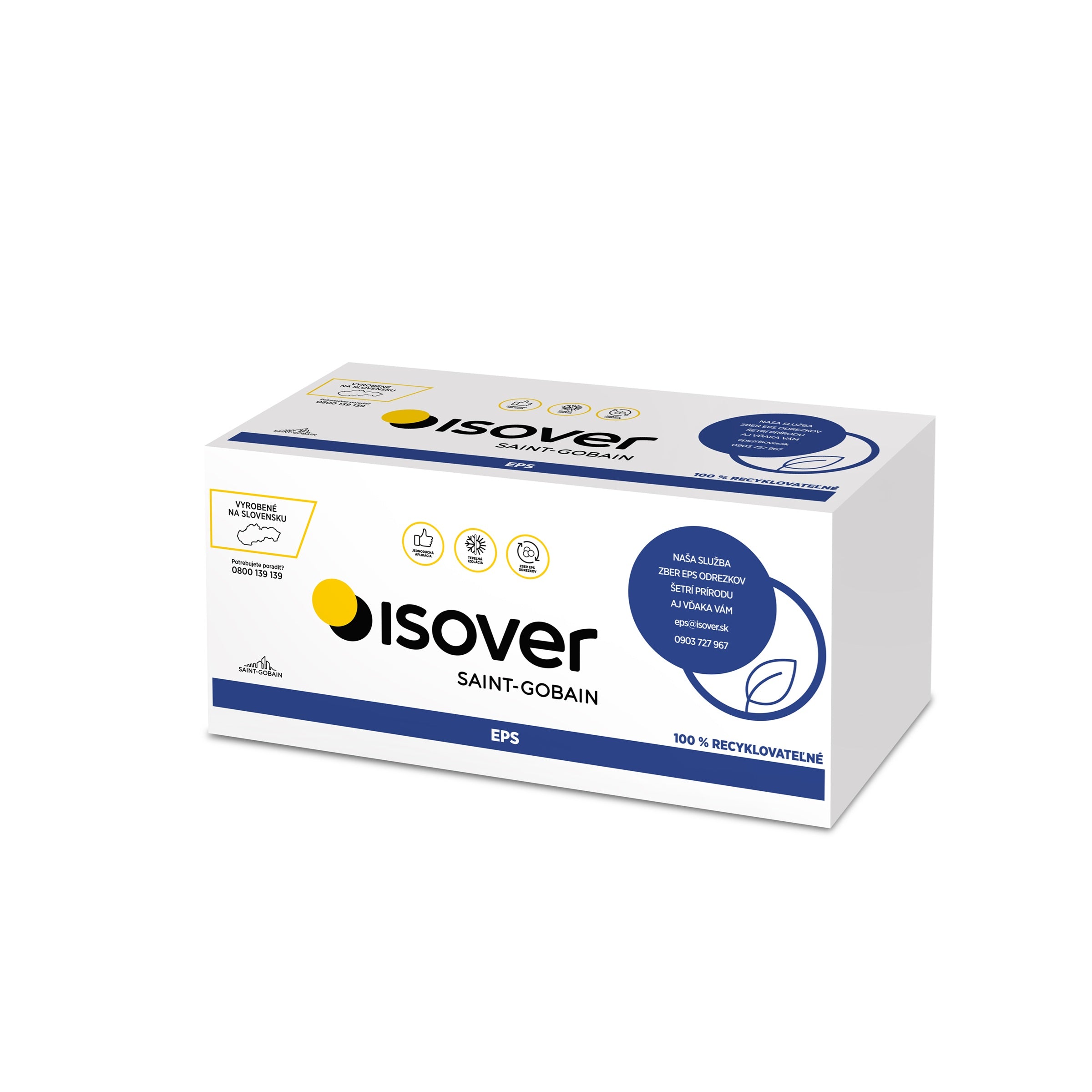 Isover EPS 200S λ 0,033 strešný a podlahový polystyrén biely 1000x500mm (balenie)