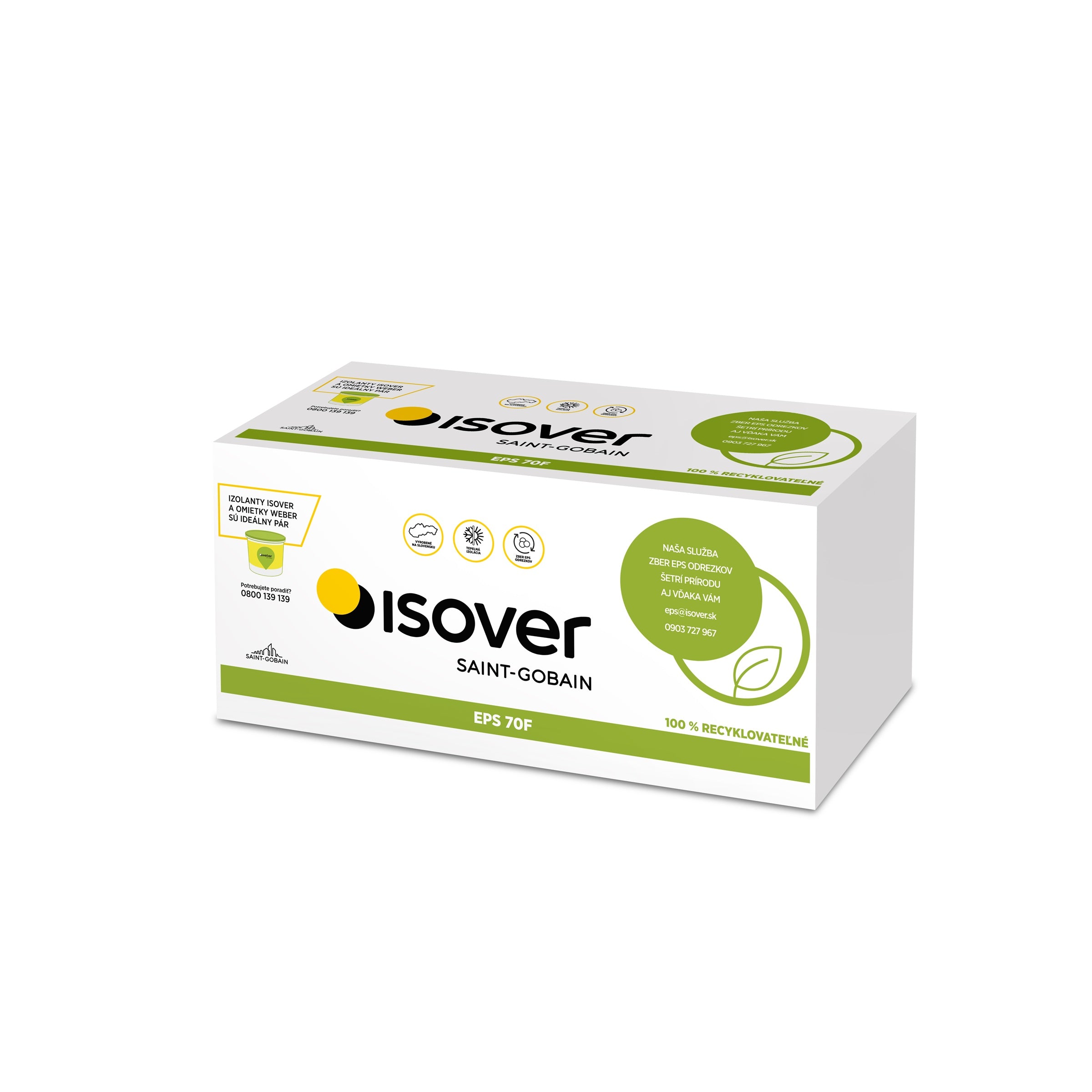 Isover EPS 80F λ 0,038 fasádny polystyrén biely 1000x500mm (balenie)