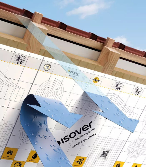 Isover Vario KM Duplex UV parozábranná fólia pod krokvami, znázornenie premenlivej difúznej priepustnosti