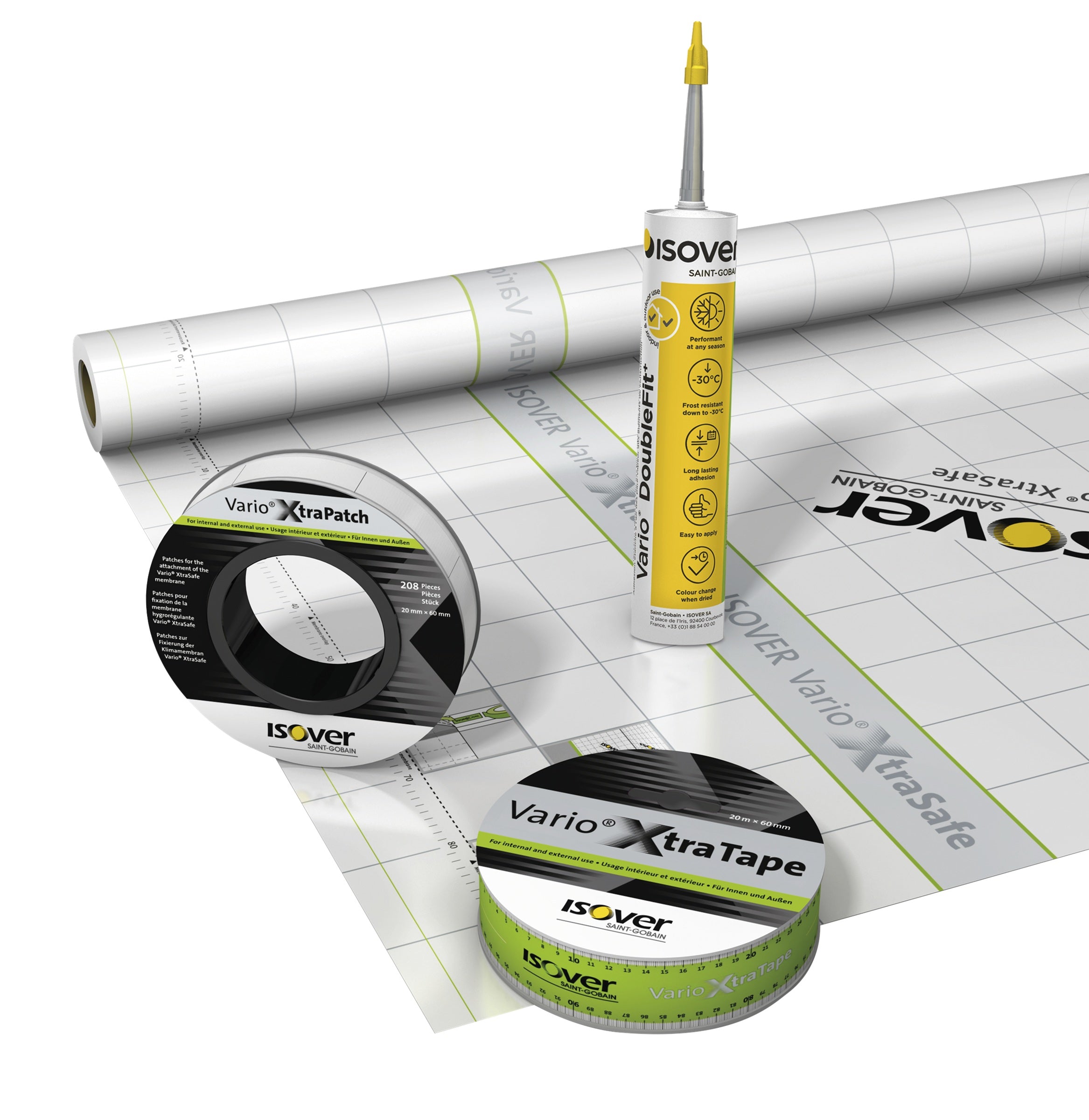 Isover Vario XtraTape univerzálna paropriepustná páska_ukážka set
