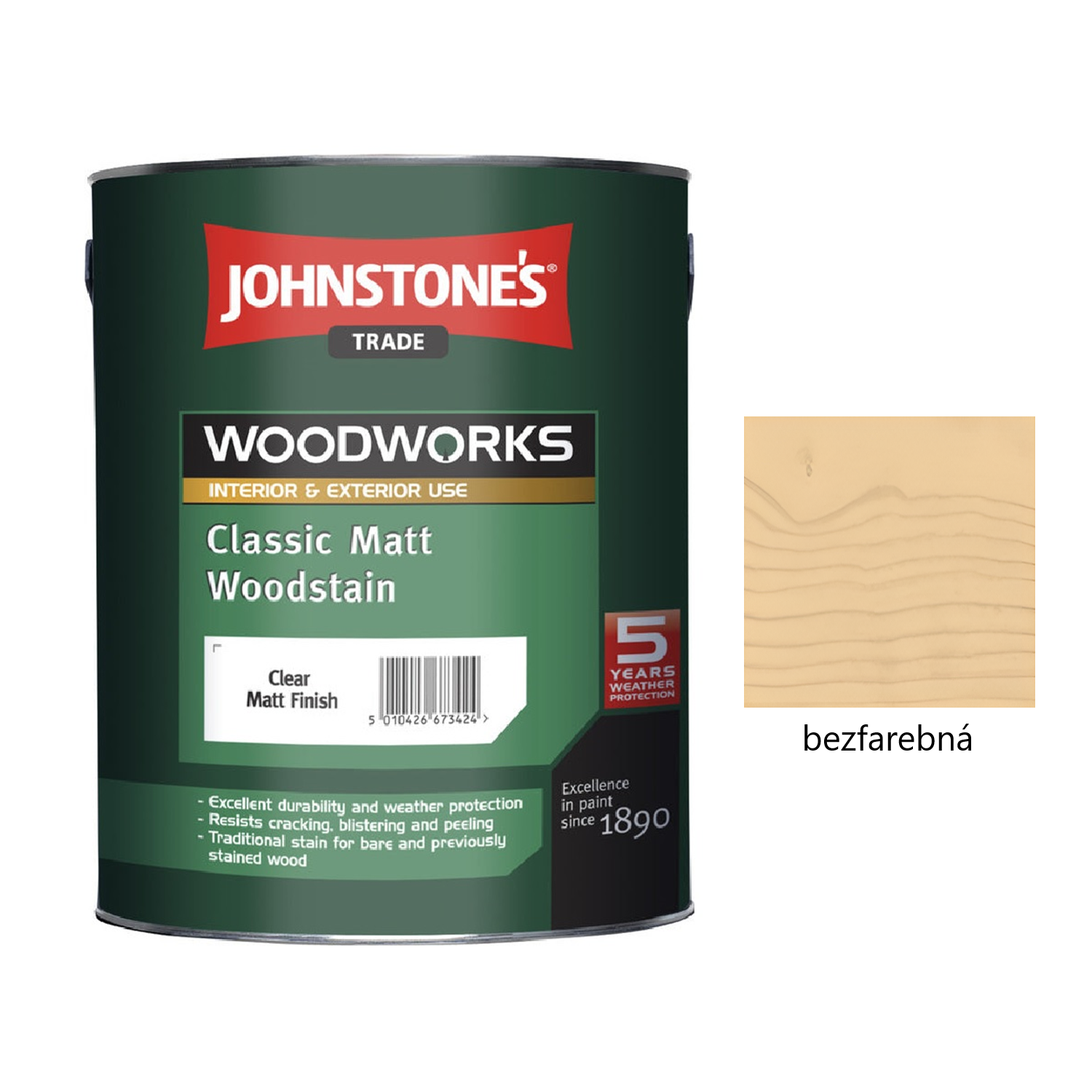 JOHNSTONE'S Classic Matt Woodstain tenkovrstvá lazúra na drevo - bezfarebná