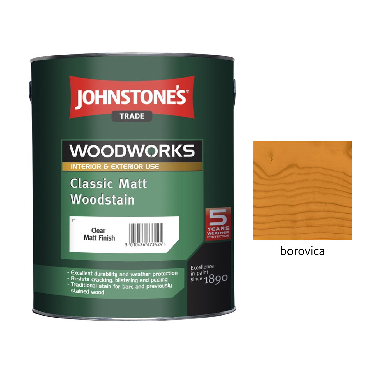 JOHNSTONE'S Classic Matt Woodstain tenkovrstvá lazúra na drevo - borovica