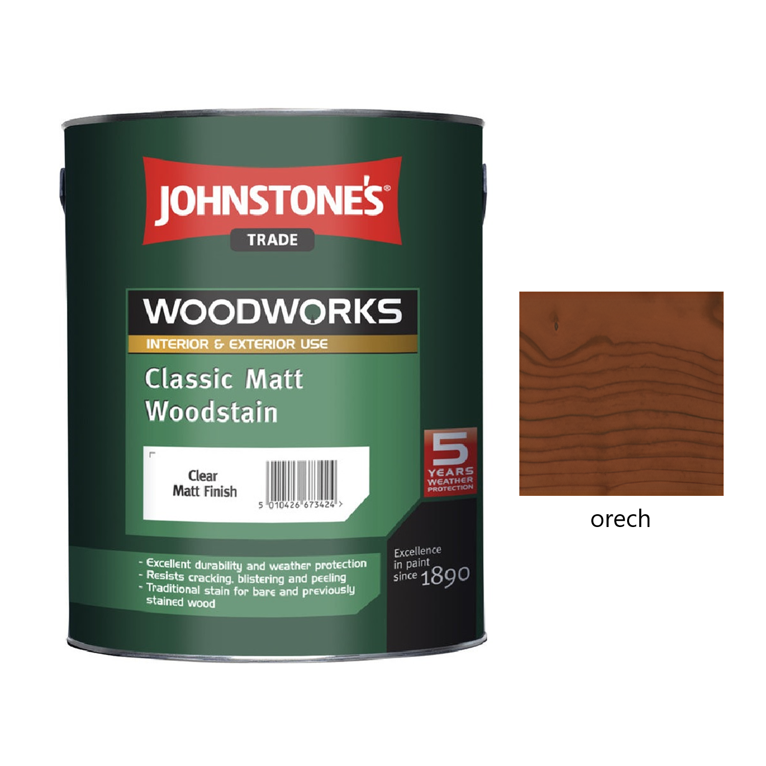 JOHNSTONE'S Classic Matt Woodstain tenkovrstvá lazúra na drevo - orech