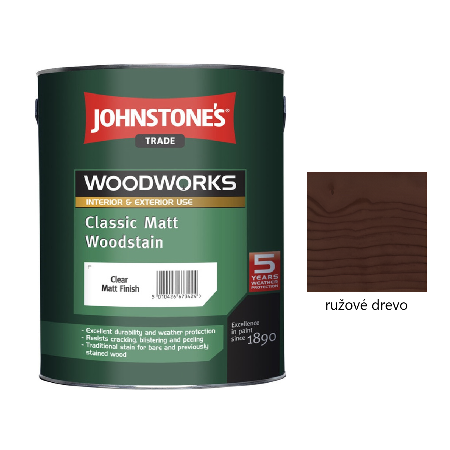 JOHNSTONE'S Classic Matt Woodstain tenkovrstvá lazúra na drevo - ružové drevo