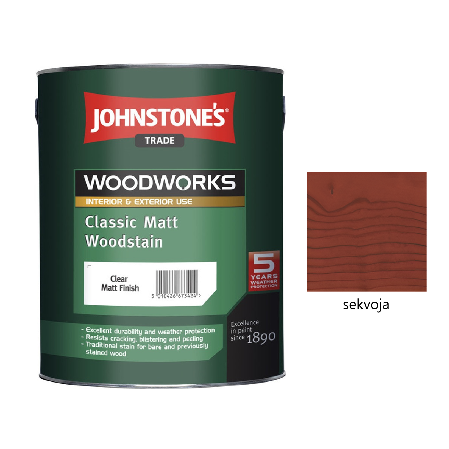 JOHNSTONE'S Classic Matt Woodstain tenkovrstvá lazúra na drevo - sekvoja