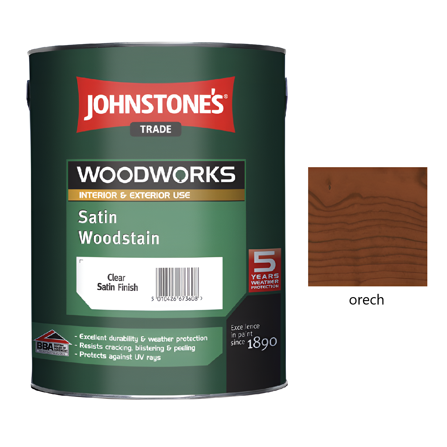JOHNSTONE'S Satin Woodstain hrubovrstvá lazúra na drevo - orech