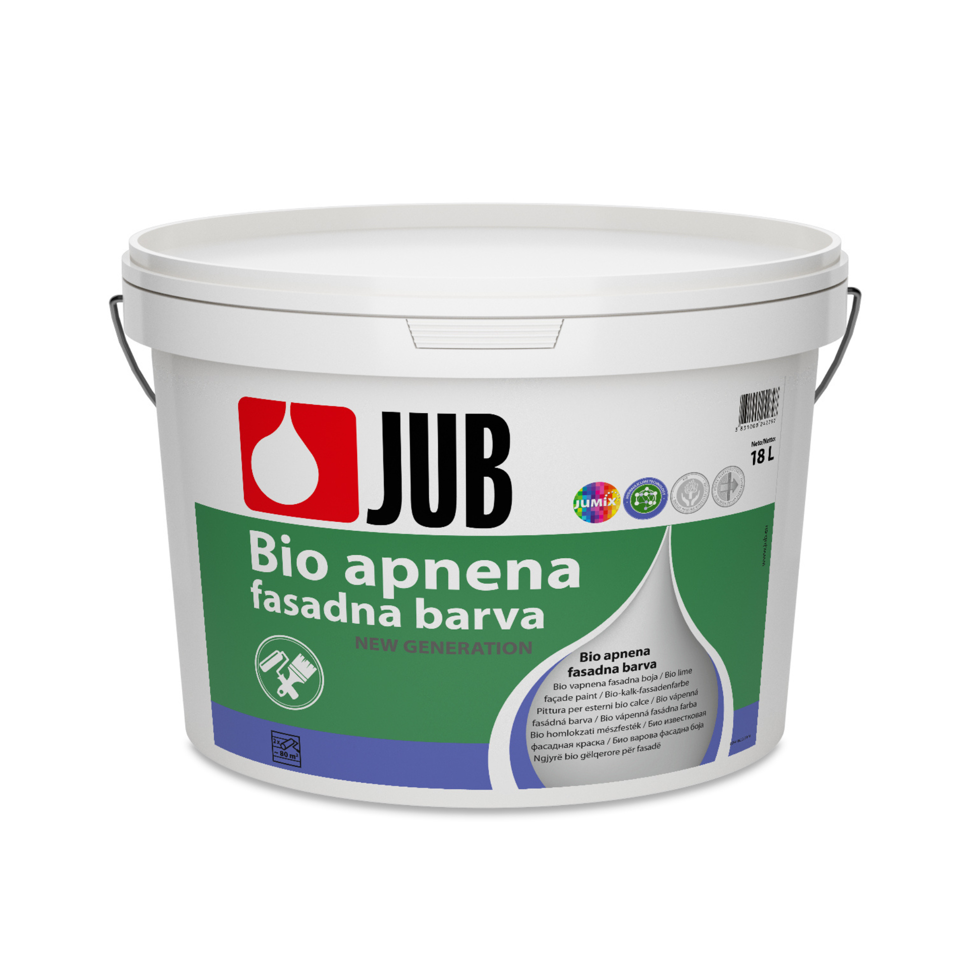 JUB BIO biela vápenná protiplesňová fasádna farba 18 l
