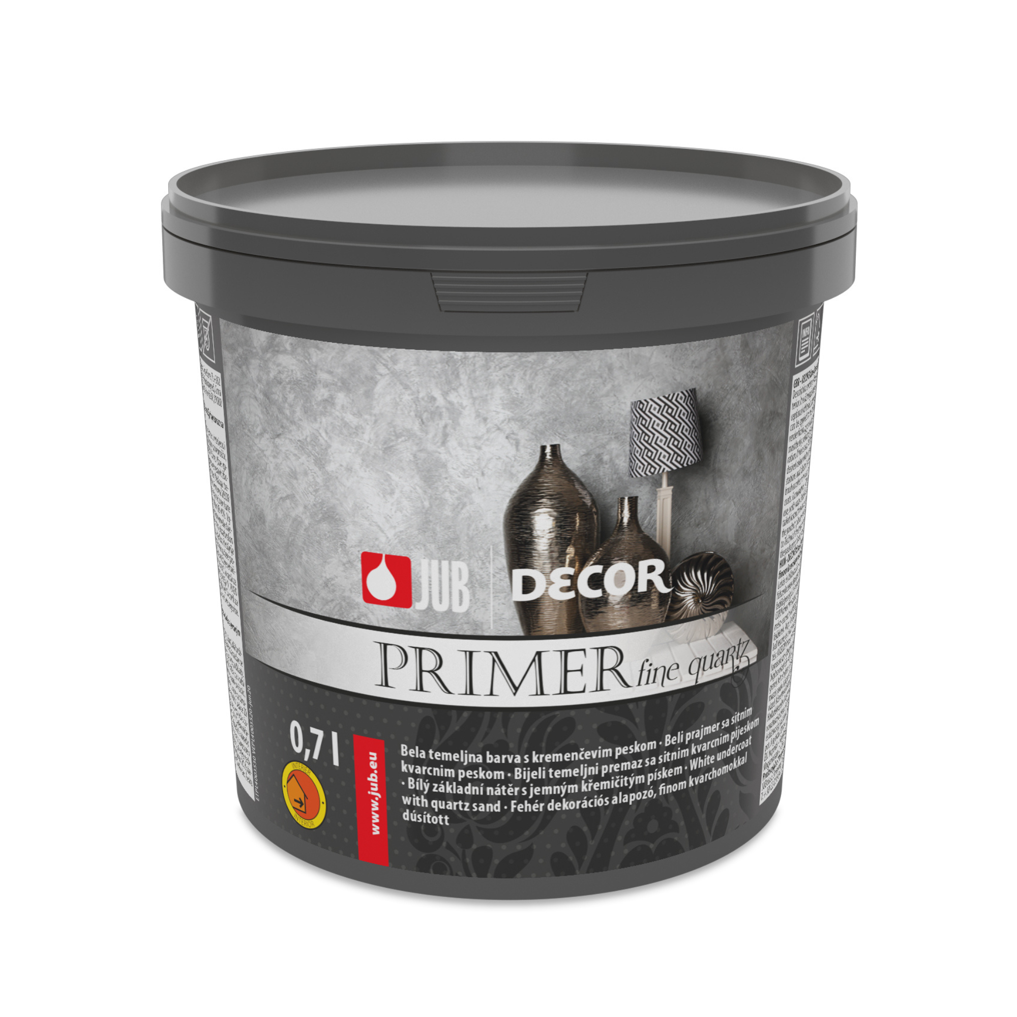 JUB DECOR Primer fine quartz biely základný náter na stenu s jemne zrnitou štruktúrou 0,7 l