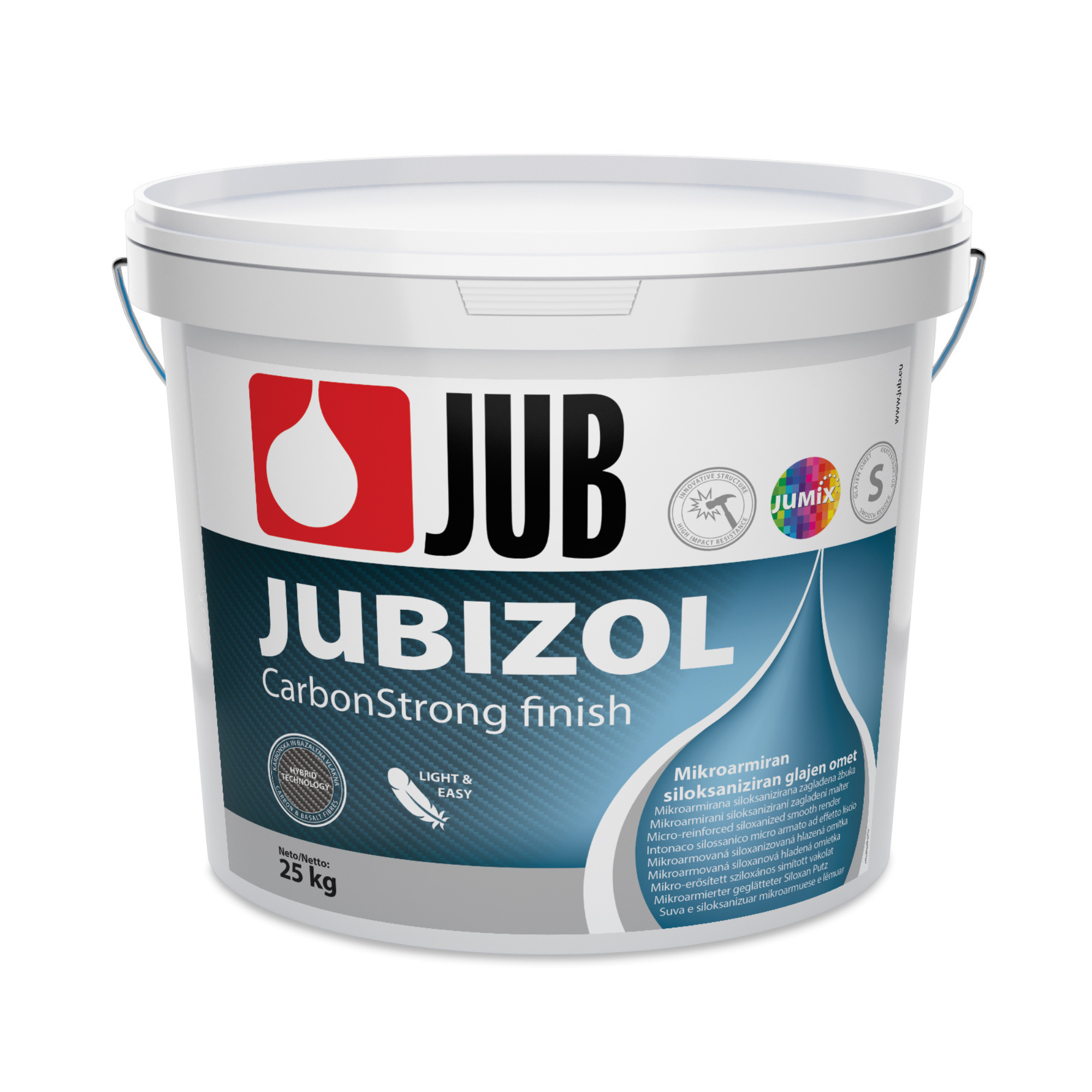 JUB JUBIZOL CarbonStrong finish S 1.5 a 2.0 protiplesňová hladená fasádna omietka 25 kg