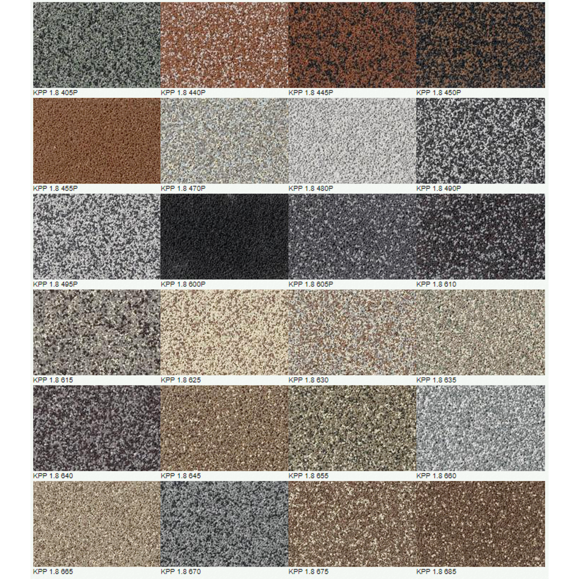 JUB JUBIZOL Kulirplast premium mozaiková akrylátová fasádna omietka vzorkovník