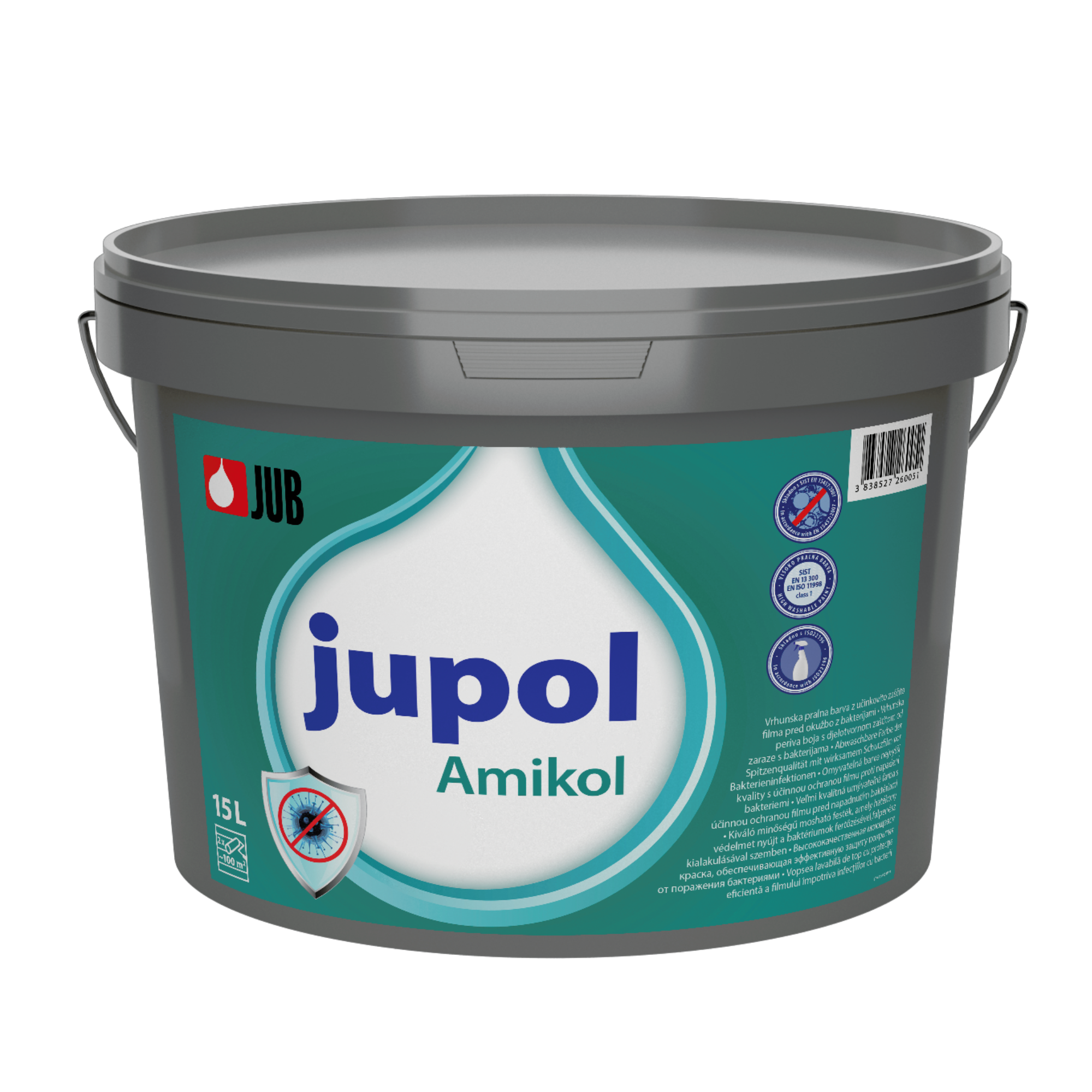 JUB JUPOL Amikol biela interiérová protiplesňová farba proti baktériám 15 l