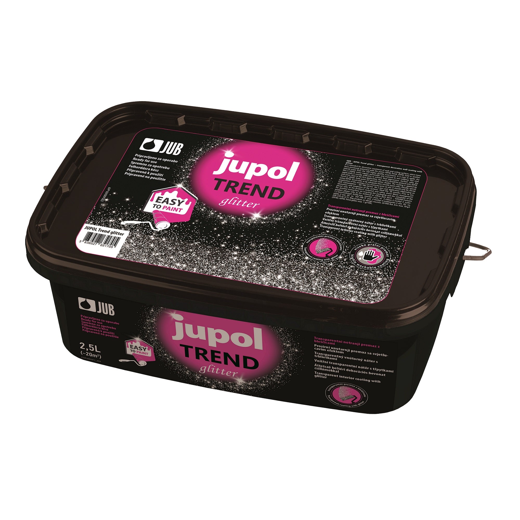JUB JUPOL Trend glitter interiérová dekoratívna farba na steny s trblietkami 2,5 l