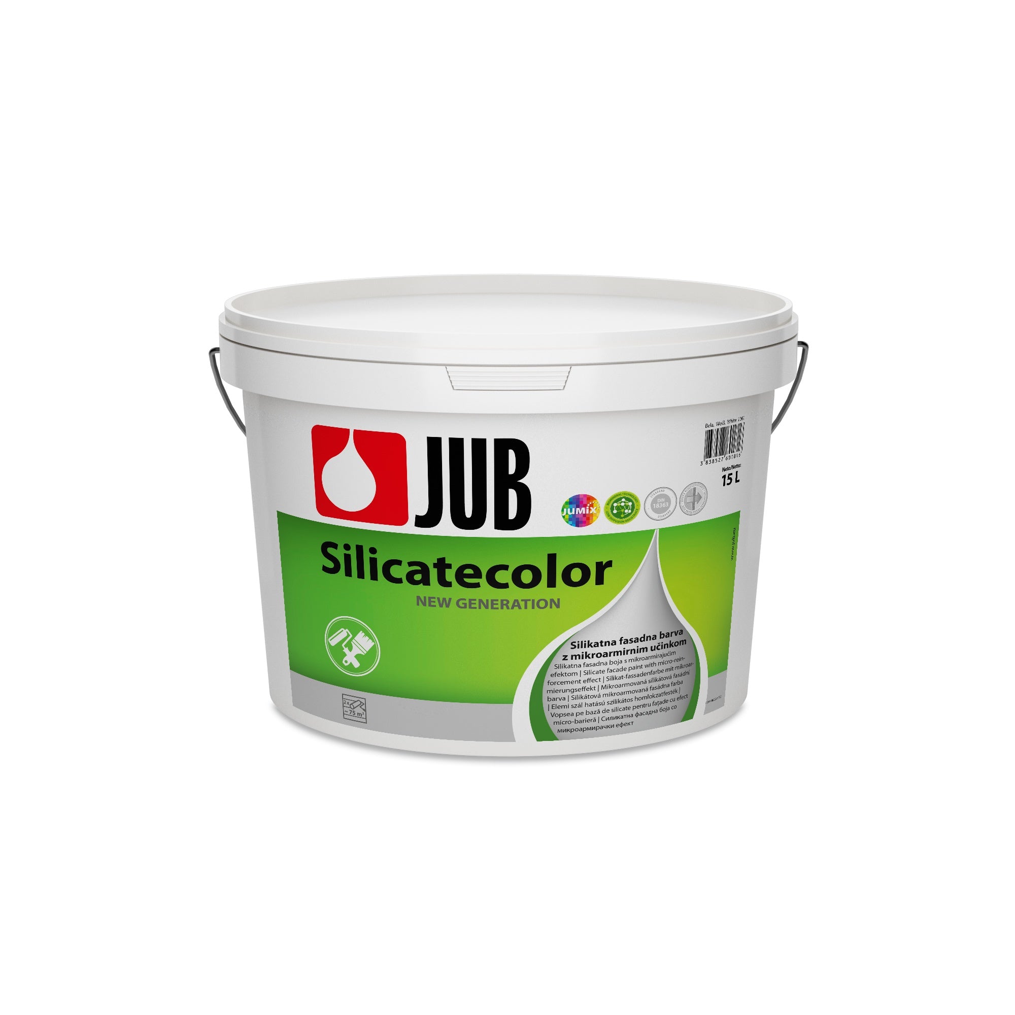JUB Silicatecolor mikroarmovaná silikátová fasádna farba 15 l