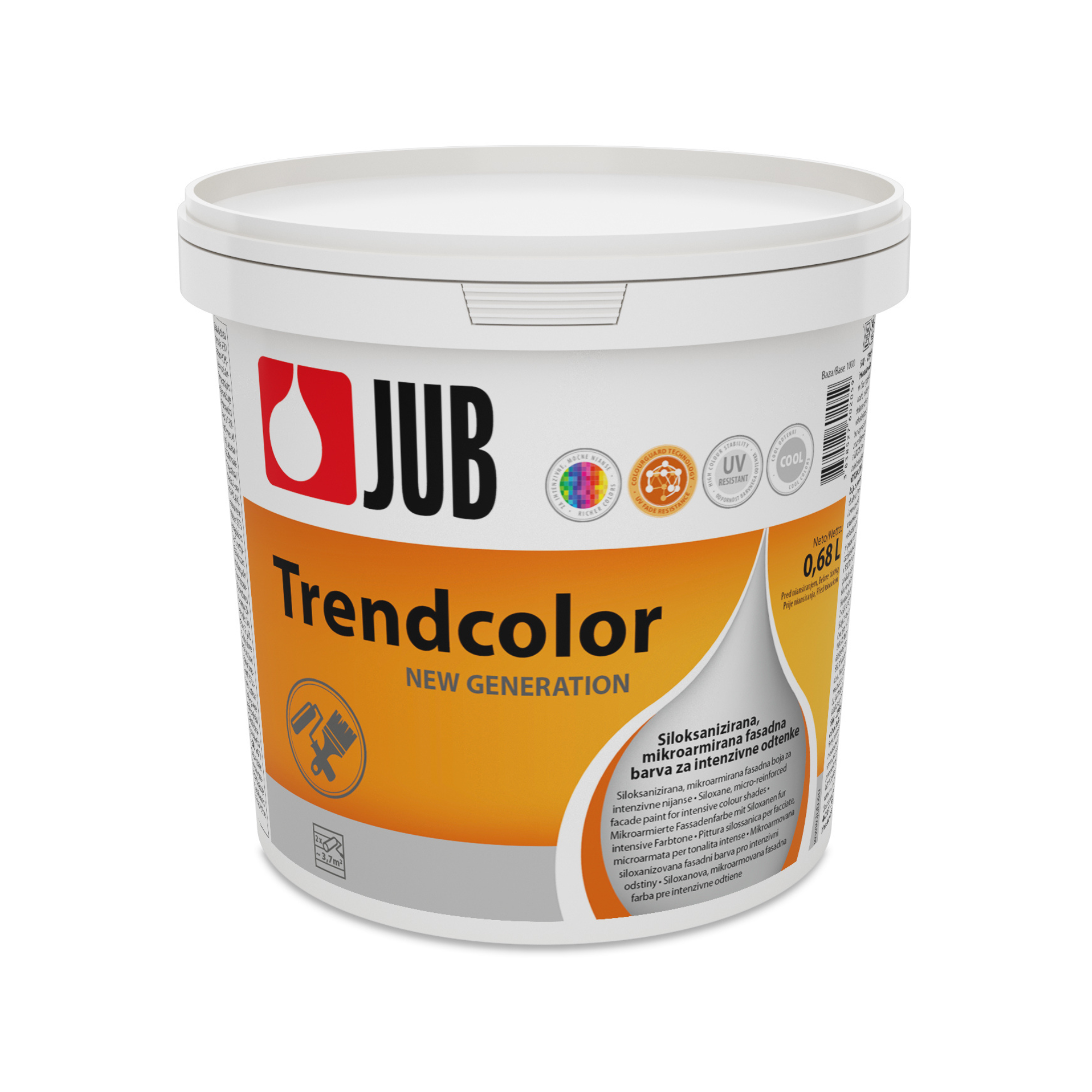 JUB Trendcolor protiplesňová vodou riediteľná fasádna farba pre intenzívne odtiene 0,68 l