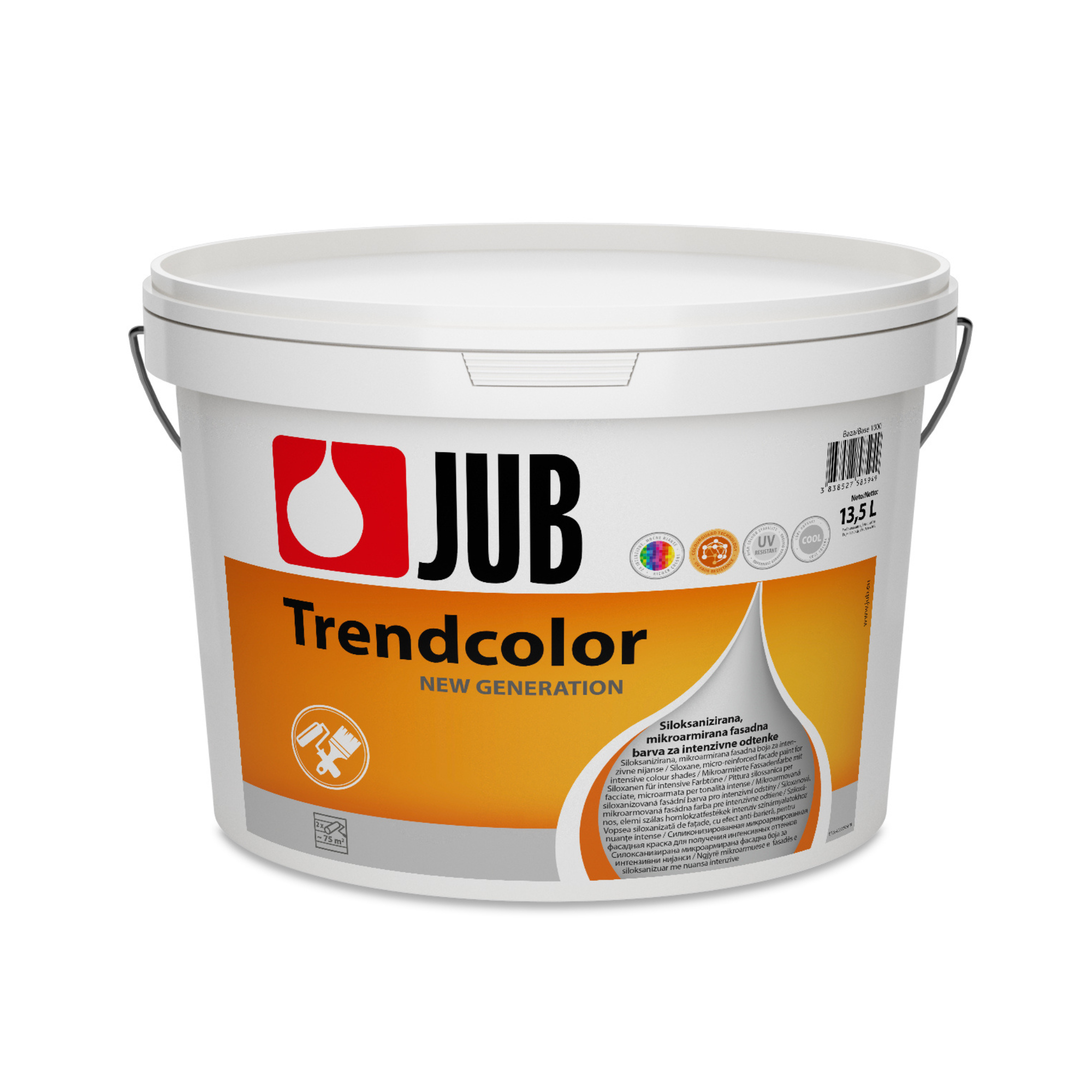 JUB Trendcolor protiplesňová vodou riediteľná fasádna farba pre intenzívne odtiene 13,5 l