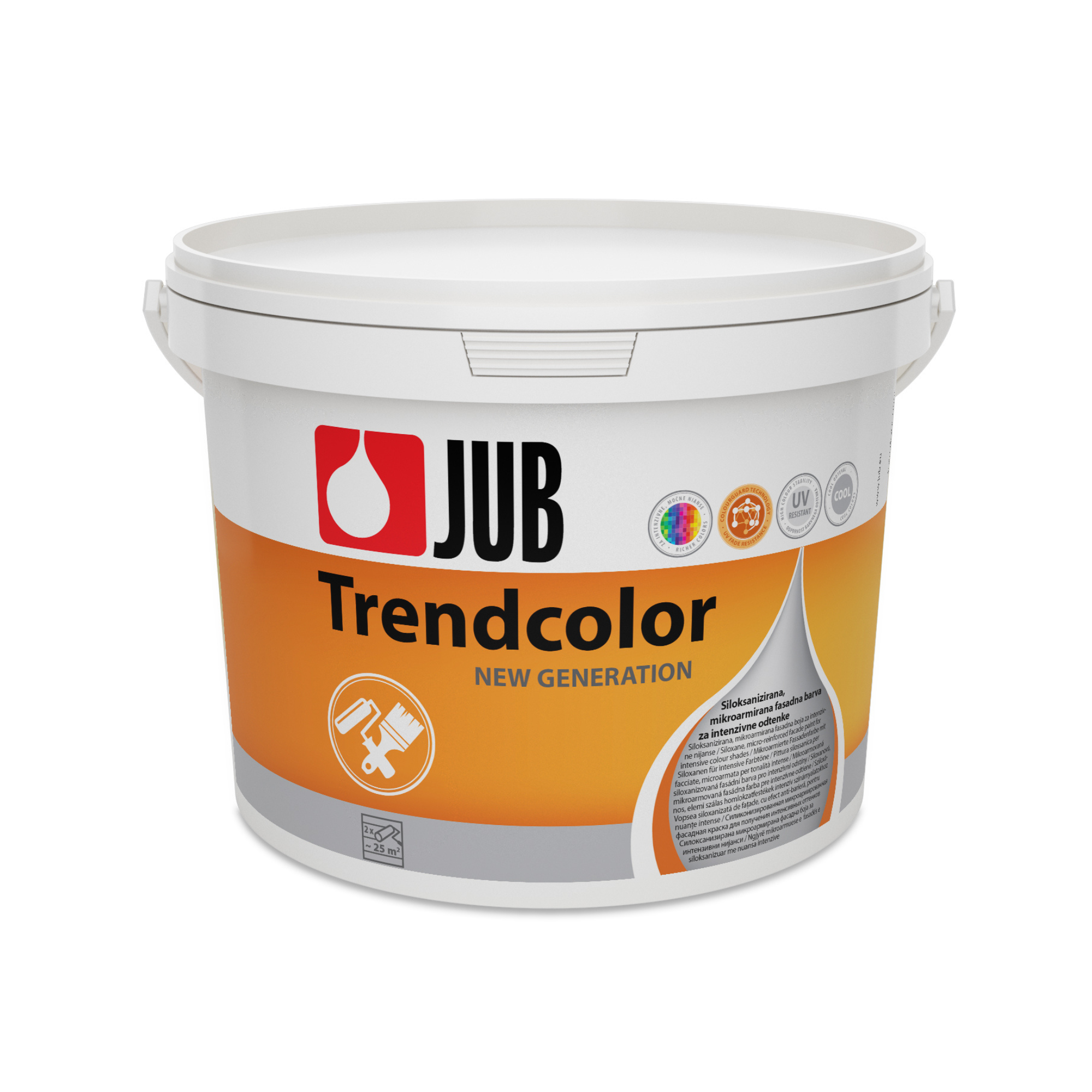 JUB Trendcolor protiplesňová vodou riediteľná fasádna farba pre intenzívne odtiene 4,5 l