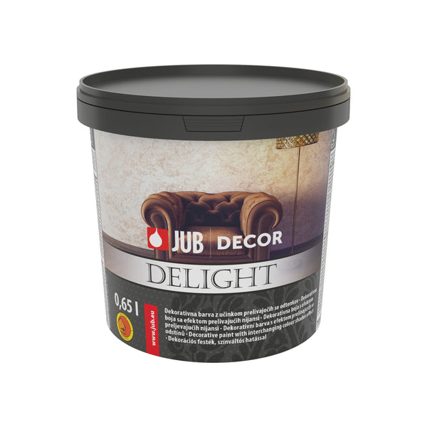 JUB DECOR Delight dekoratívna interiérová farba na stenu s prelievajúcim efektom 0,65 l Light silver