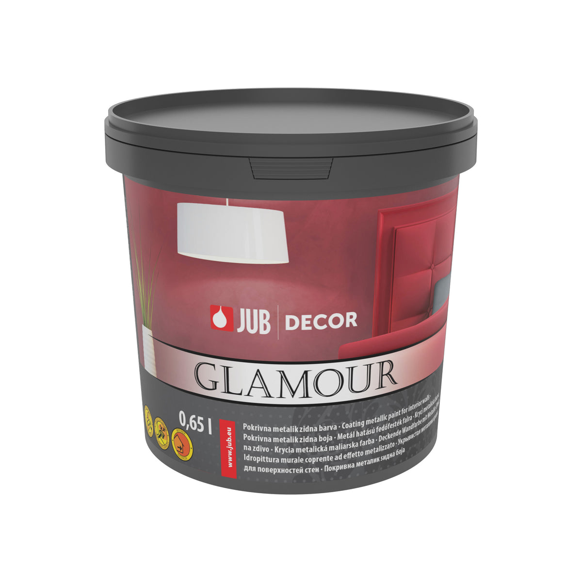 JUB DECOR Glamour umývateľná interiérová metalická farba na stenu 0,65 l