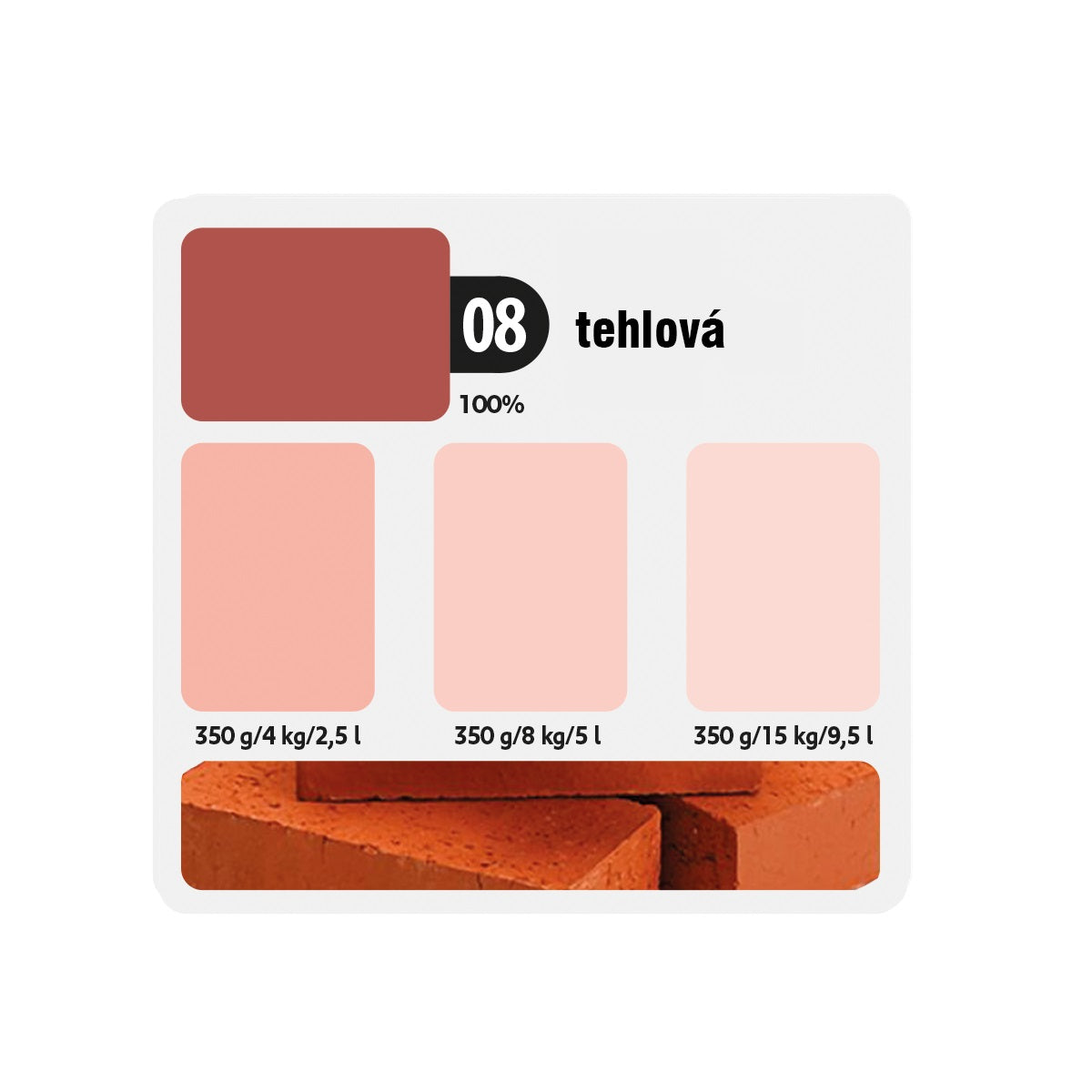 KITTFORT COLORLINE vodou riediteľná tónovacia maliarska farba 2v1 - 08 - Tehlová