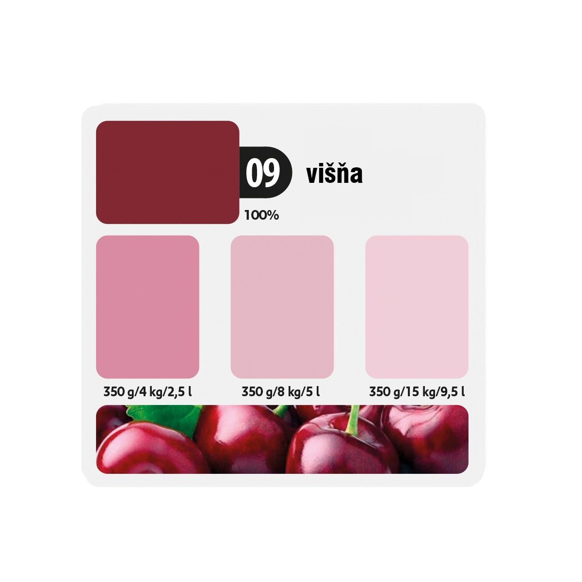 KITTFORT COLORLINE vodou riediteľná tónovacia maliarska farba 2v1 - 09 - Višňa