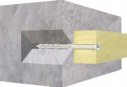 KLIMAS Wkret-met KPS-FAST-K Ø8 mm Rámová hmoždinka so skrutkou so 6 hrannou hlavou a vlisovanou podložkou TX-30, SW-10