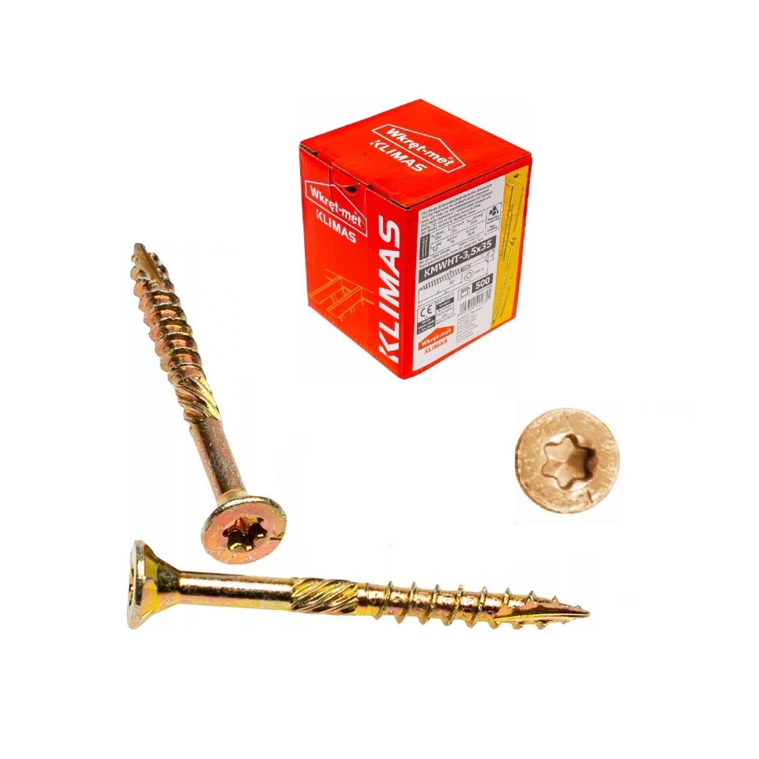 KLIMAS Wkret-met WKCS Ø3,5x35 mm TX-15 konštrukčná skrutka do dreva so zápustnou hlavou