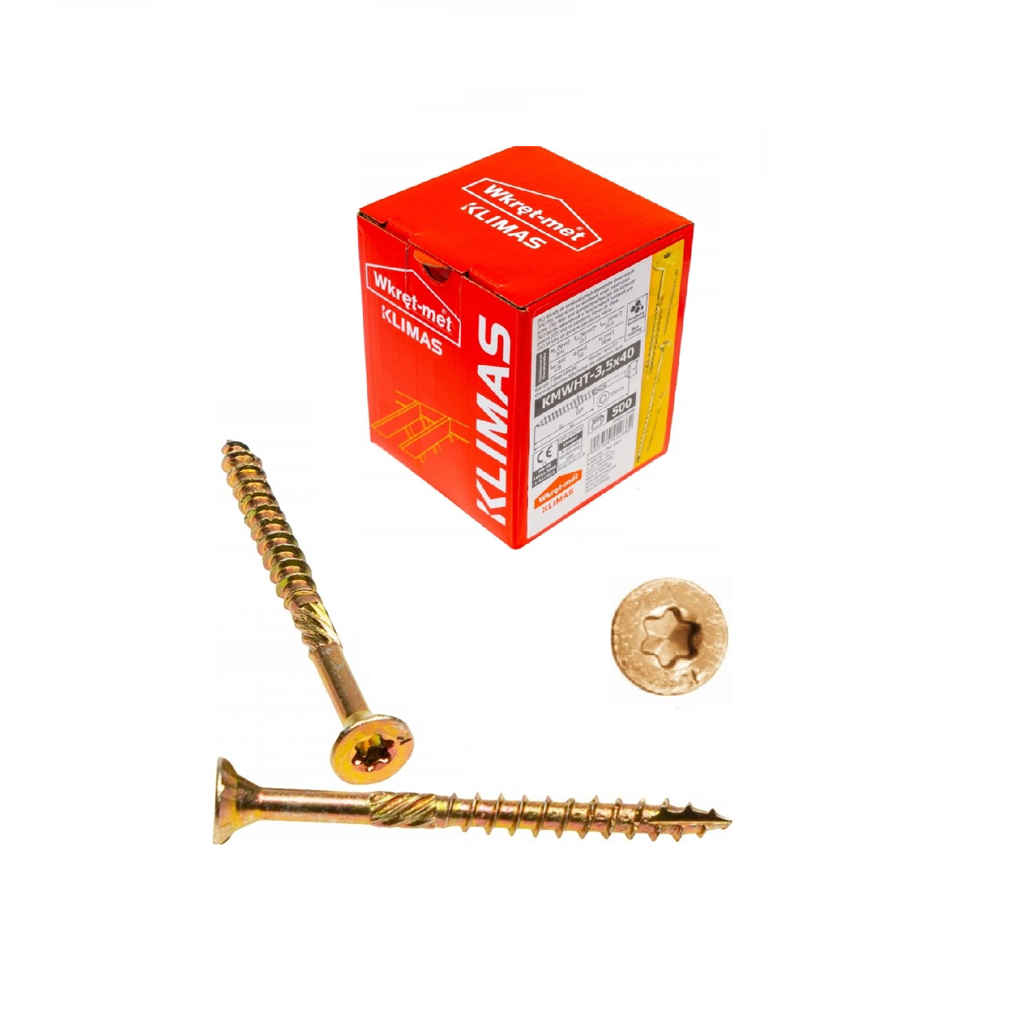 KLIMAS Wkret-met WKCS Ø3,5x40 mm TX-15 konštrukčná skrutka do dreva so zápustnou hlavou